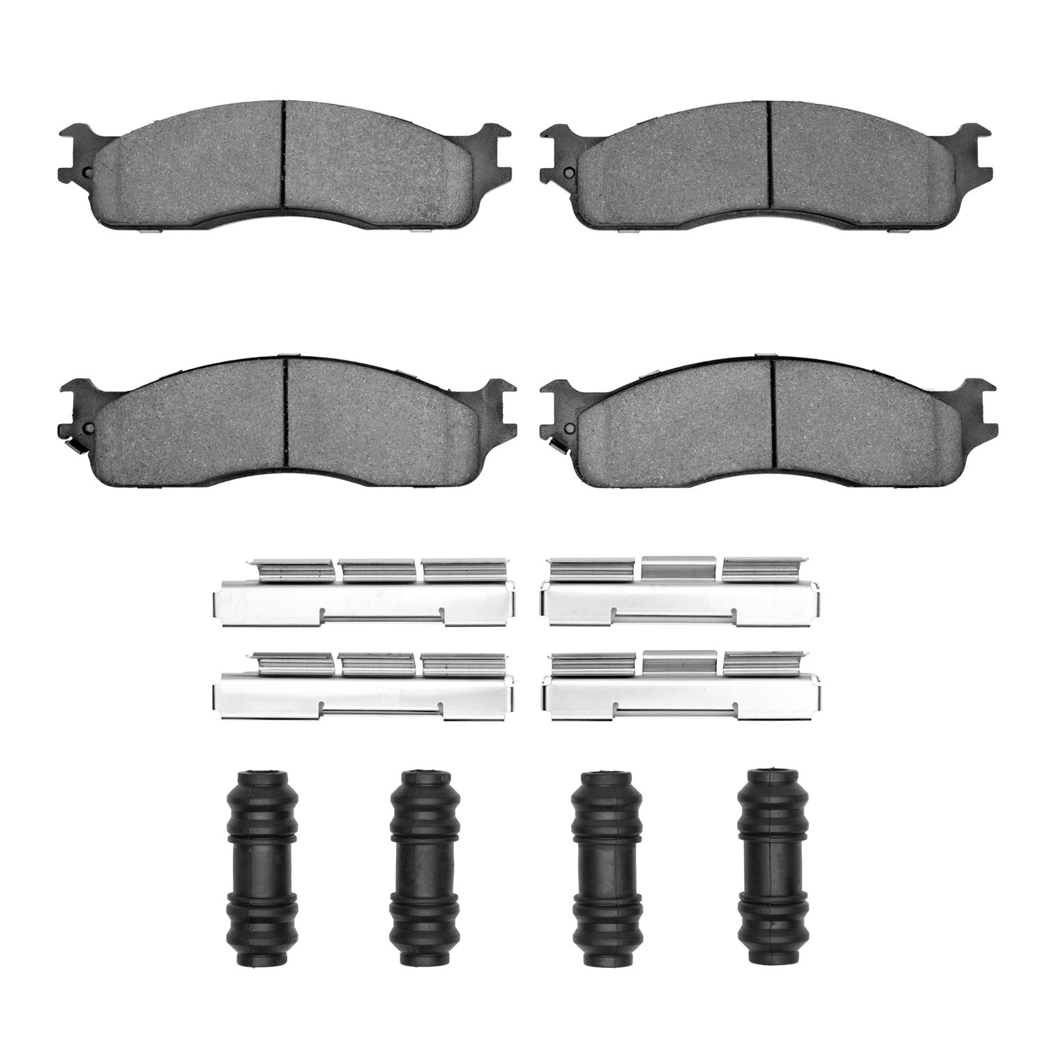 Semi-Metallic Brake Pads & Hardware Kit, 2003-2008 Mopar, Position: Front