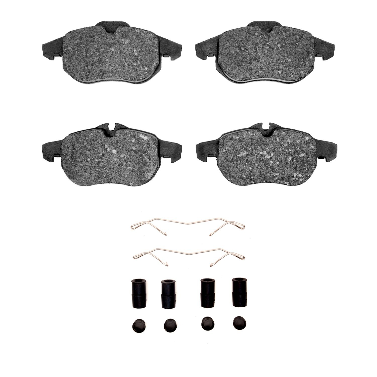 Semi-Metallic Brake Pads & Hardware Kit, 2003-2011 GM, Position: Front