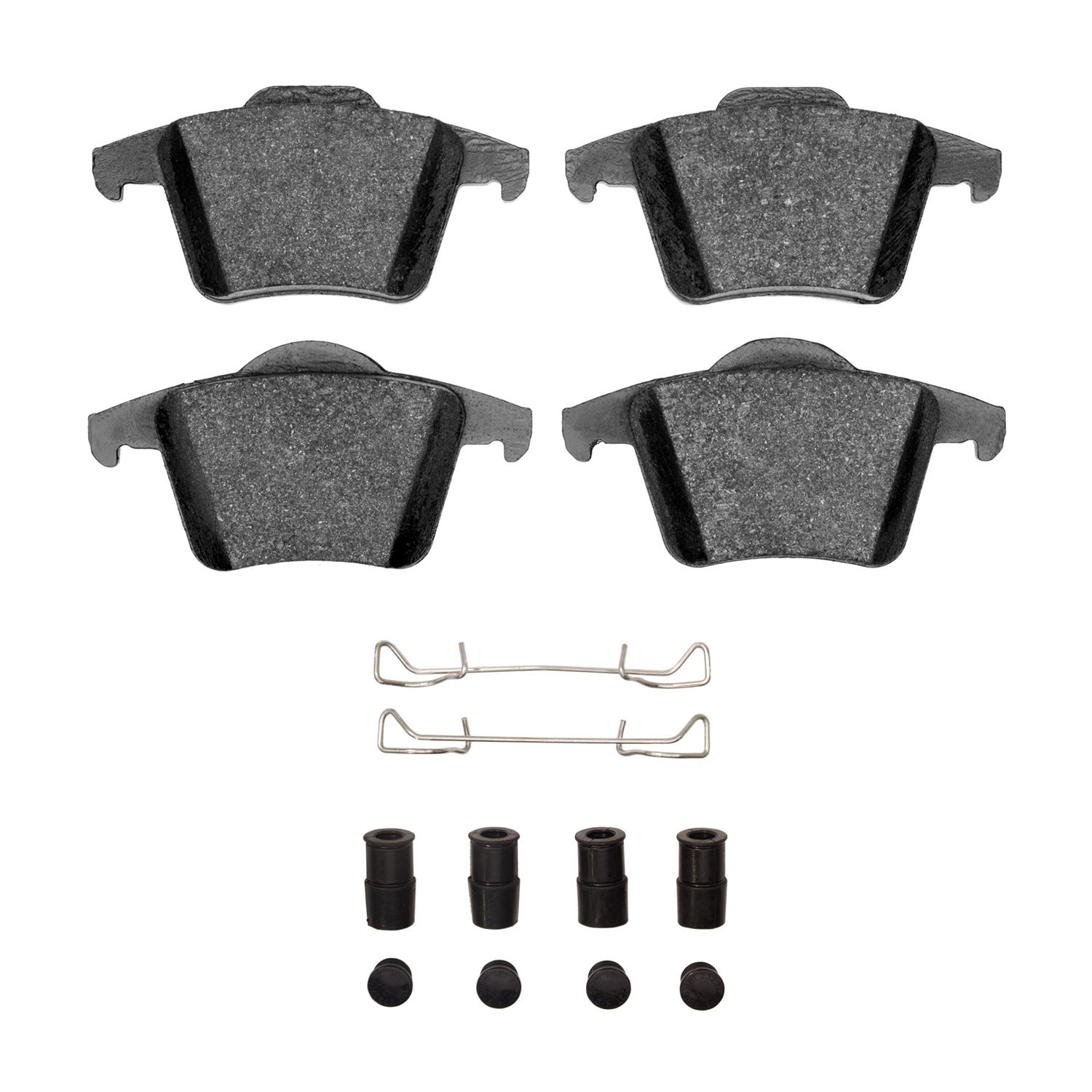 Semi-Metallic Brake Pads & Hardware Kit, 2003-2014 Volvo, Position: Rear