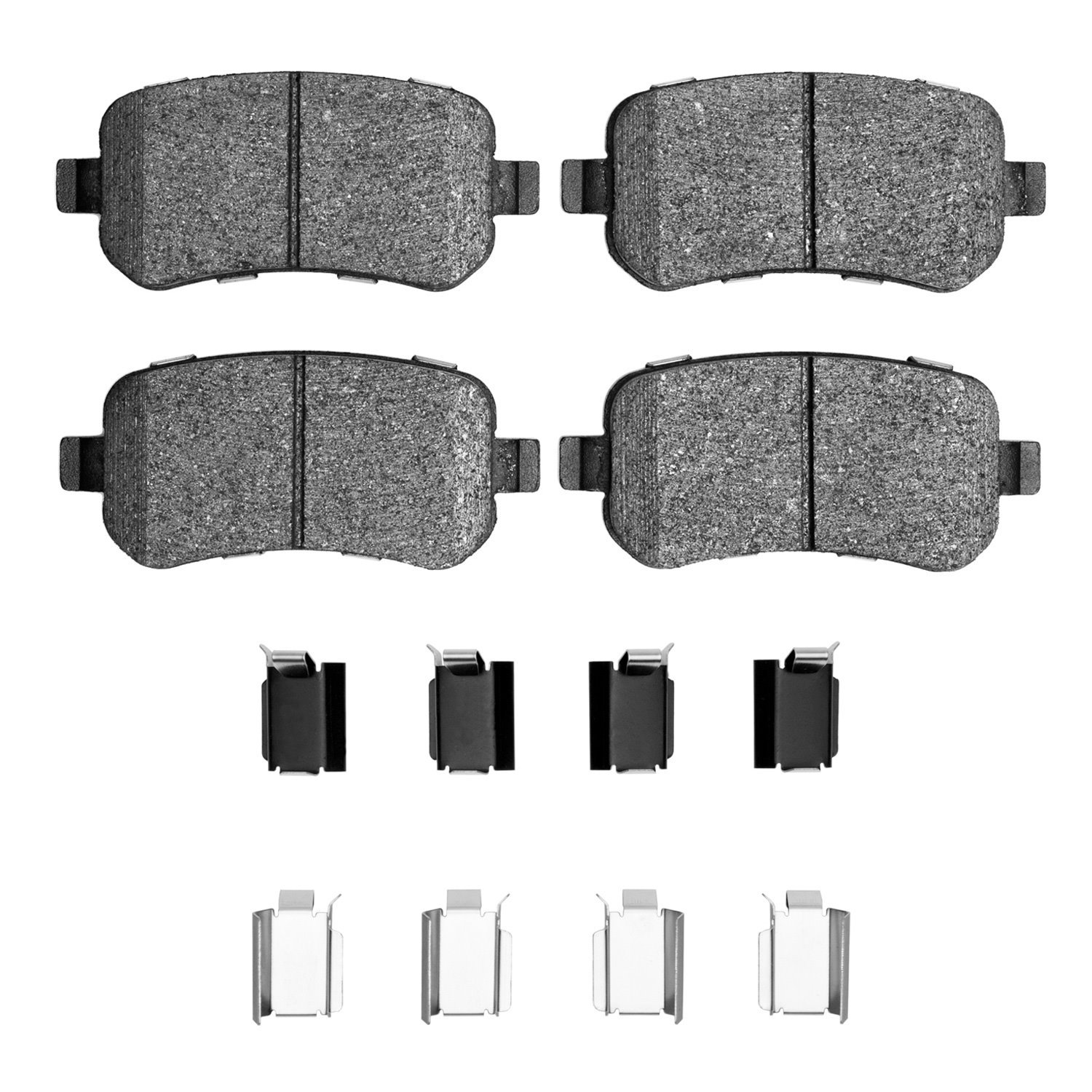 Semi-Metallic Brake Pads & Hardware Kit, 2008-2012 Mopar, Position: Rear