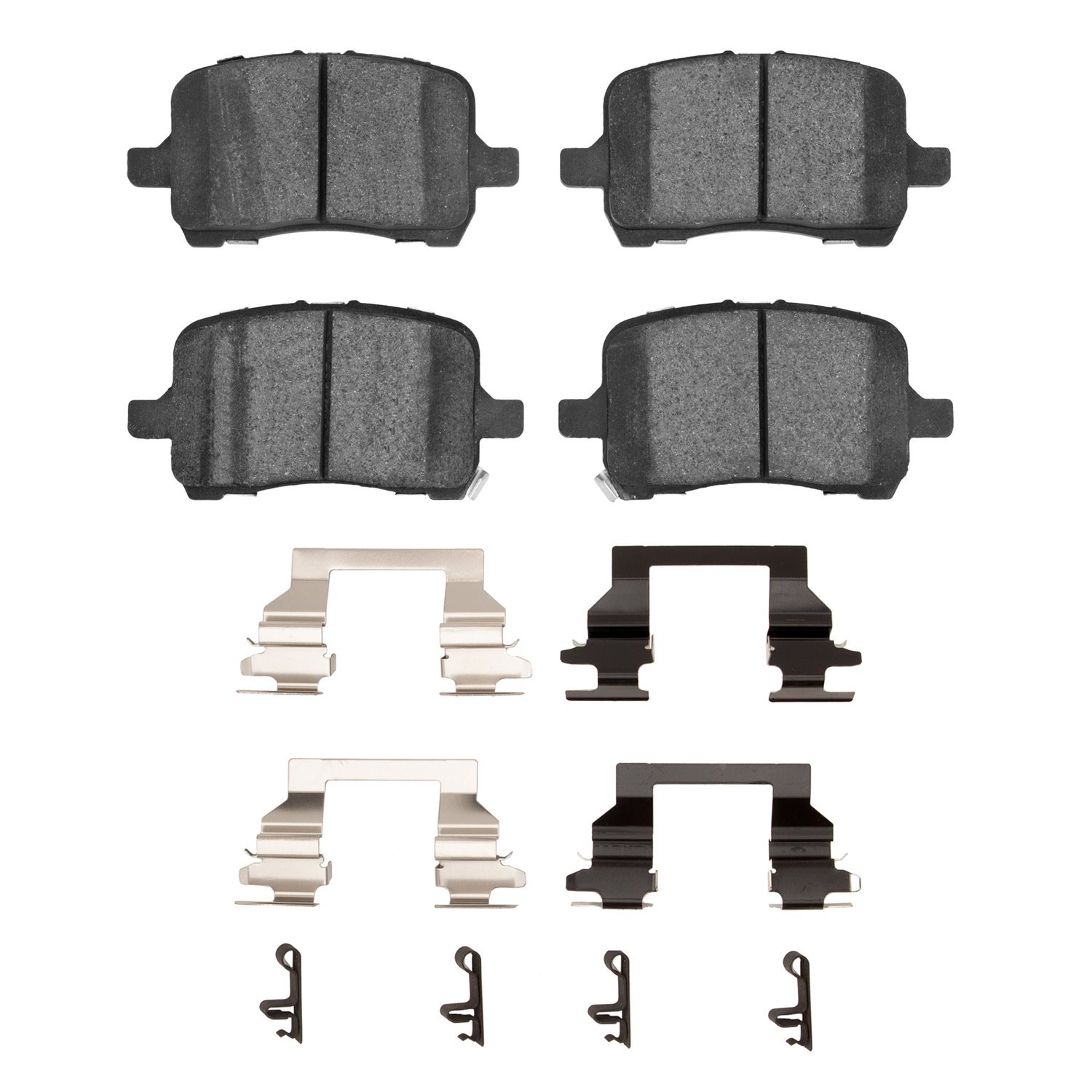 Semi-Metallic Brake Pads & Hardware Kit, 2004-2012 GM, Position: Front