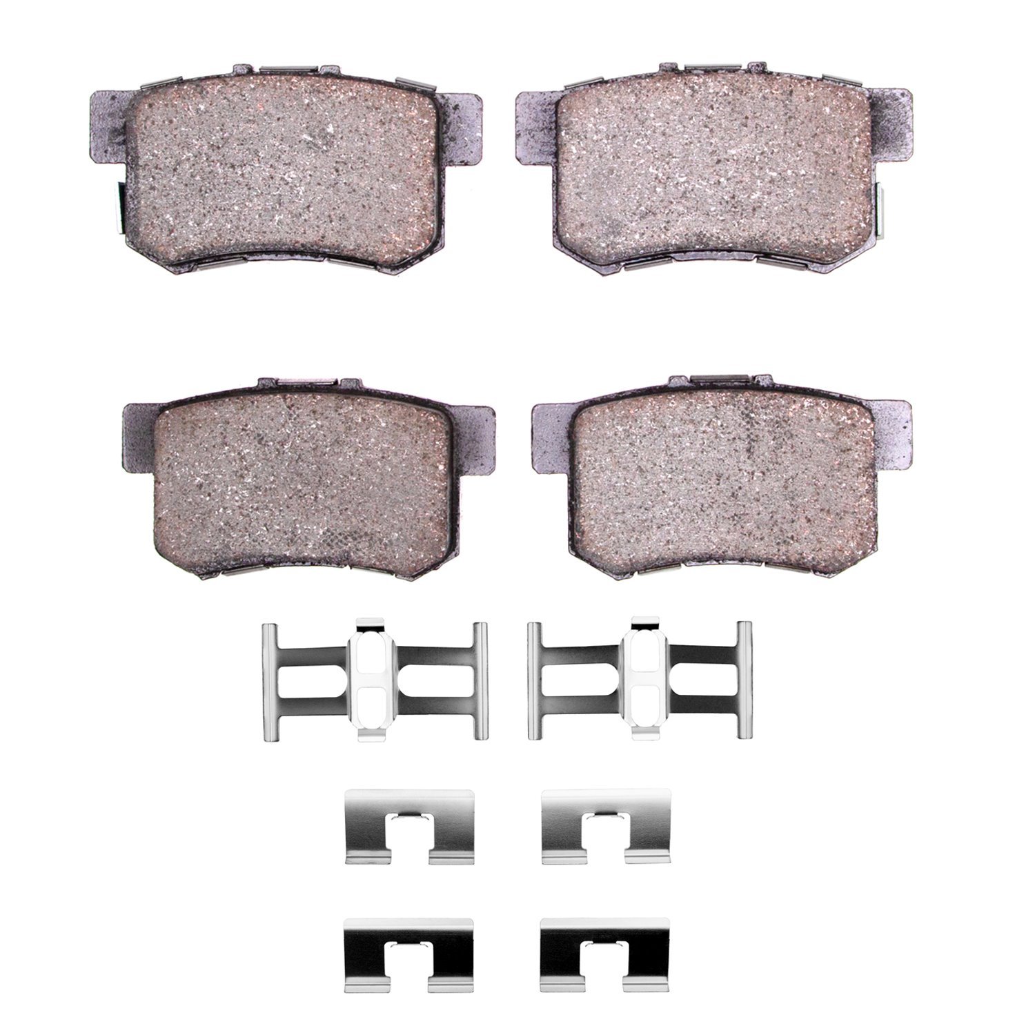 Semi-Metallic Brake Pads & Hardware Kit, 2005-2018 Acura/Honda, Position: Rear
