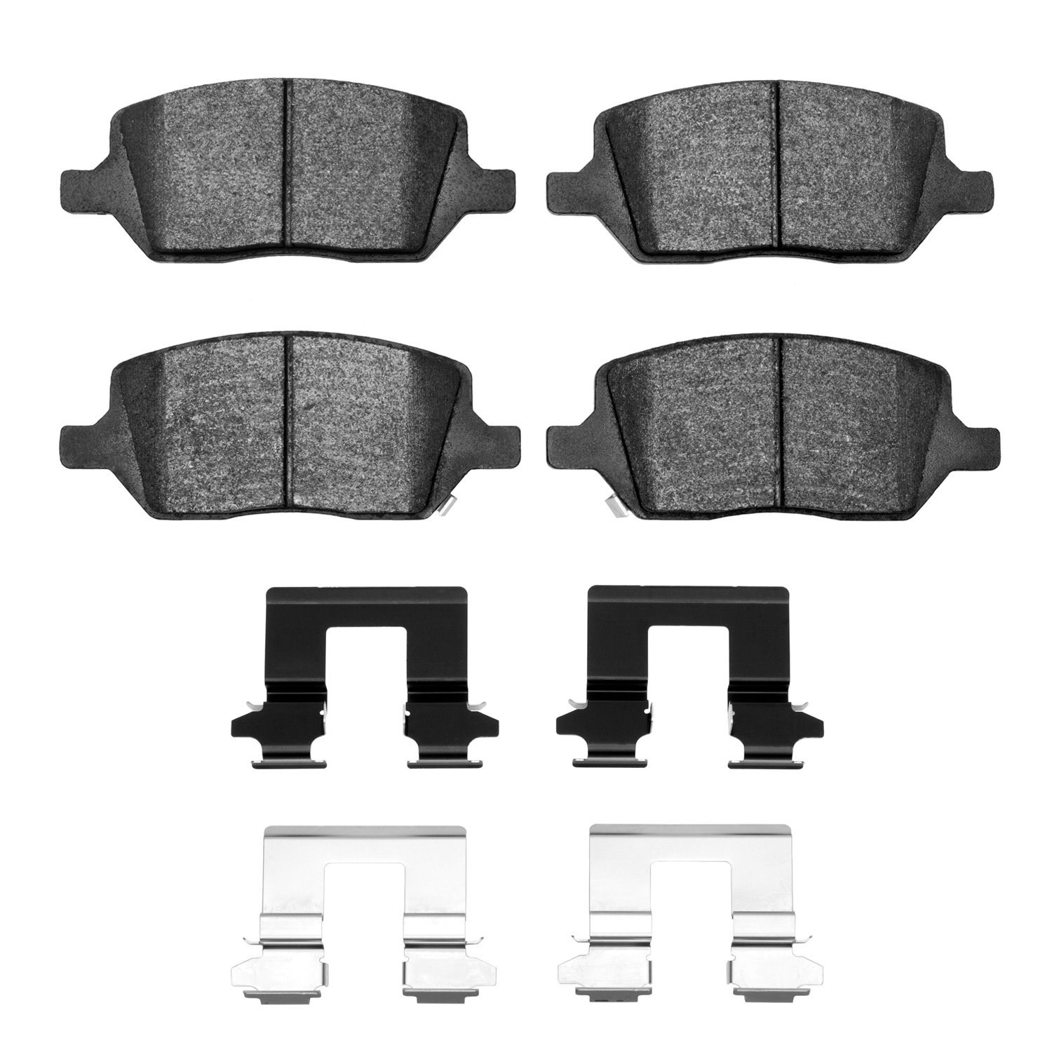Semi-Metallic Brake Pads & Hardware Kit, 2005-2015 GM, Position: Rear