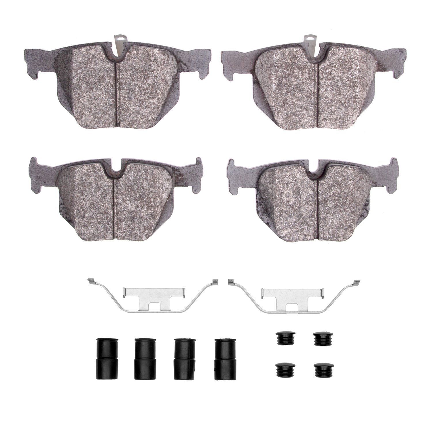 Semi-Metallic Brake Pads & Hardware Kit, 2006-2015 BMW, Position: Rear