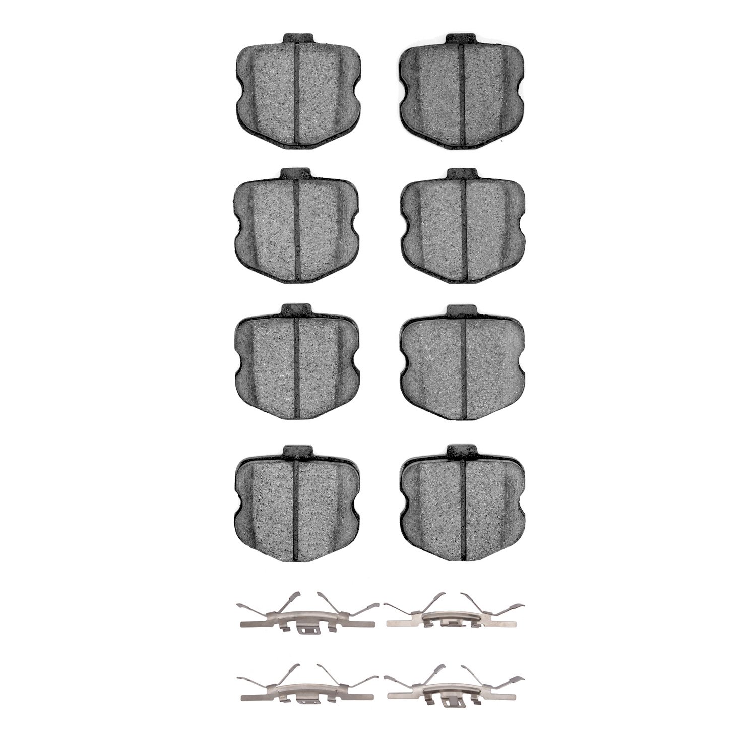Semi-Metallic Brake Pads & Hardware Kit, 2006-2013 GM, Position: Rear
