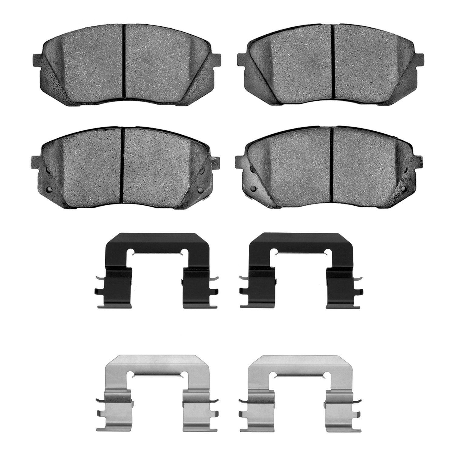Semi-Metallic Brake Pads & Hardware Kit, 2011-2012 Kia/Hyundai/Genesis, Position: Front