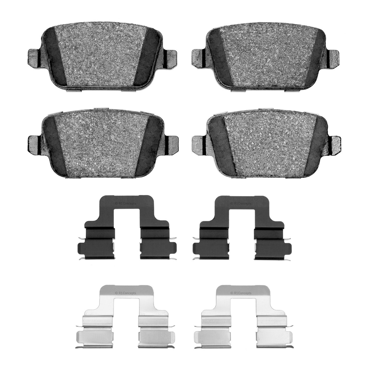 Semi-Metallic Brake Pads & Hardware Kit, 2007-2010 Volvo, Position: Rear