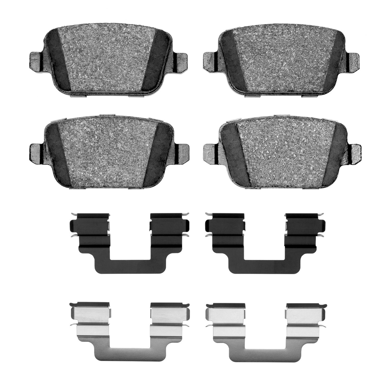 Semi-Metallic Brake Pads & Hardware Kit, 2008-2012 Land Rover, Position: Rear