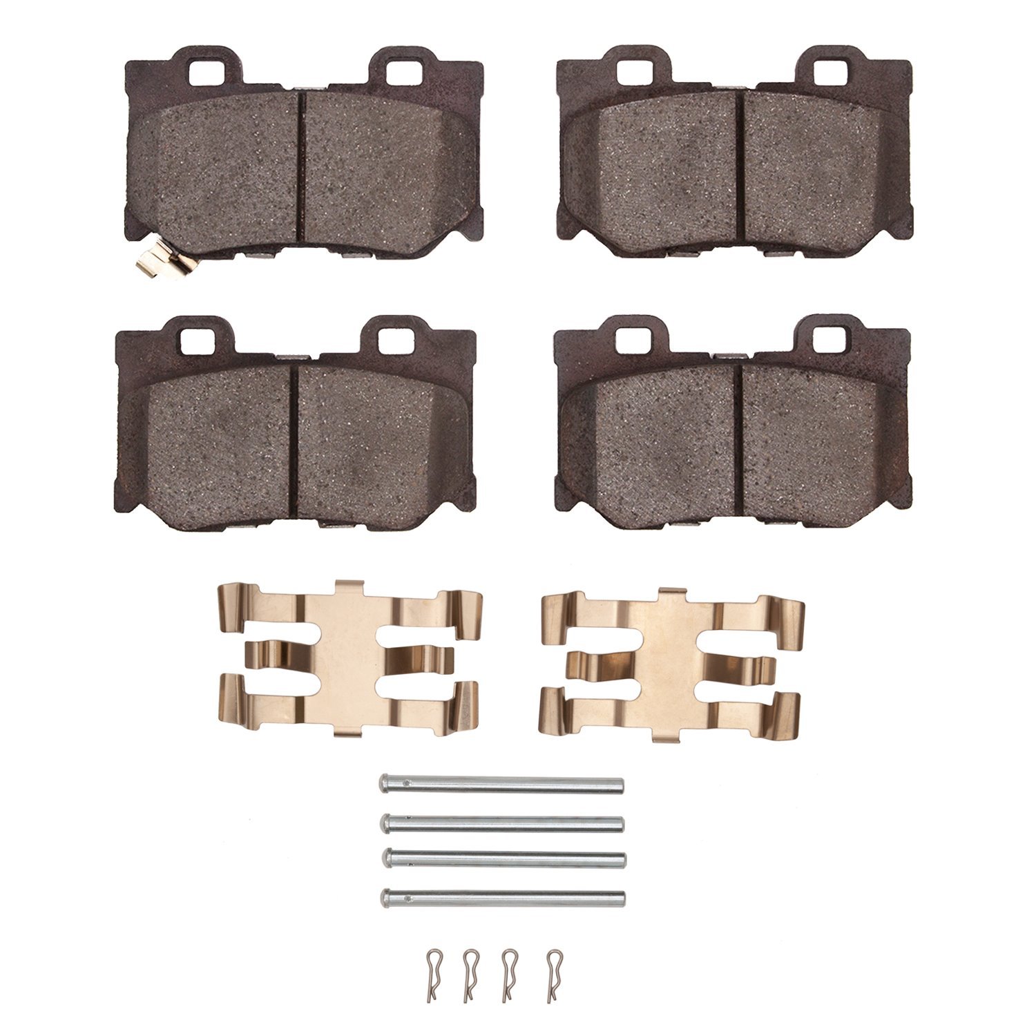 Semi-Metallic Brake Pads & Hardware Kit, Fits Select Infiniti/Nissan, Position: Rear