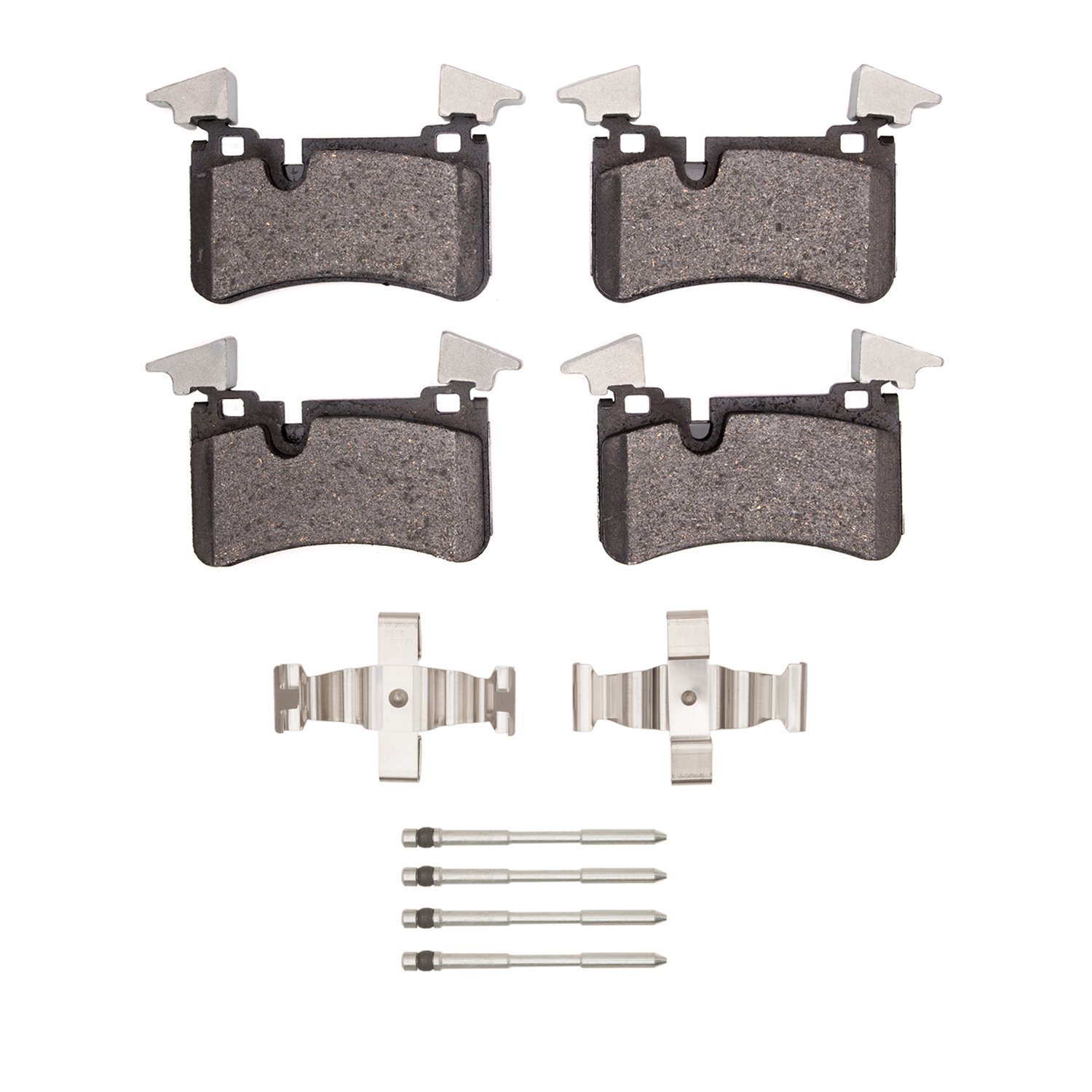 Semi-Metallic Brake Pads & Hardware Kit, 2007-2013 Mercedes-Benz, Position: Rear