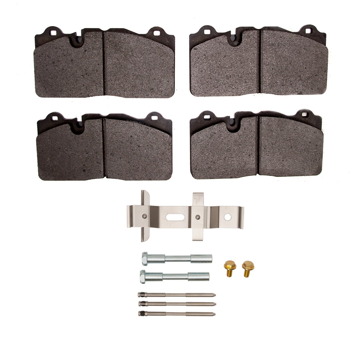 Semi-Metallic Brake Pads & Hardware Kit, 2009-2019 GM, Position: Front