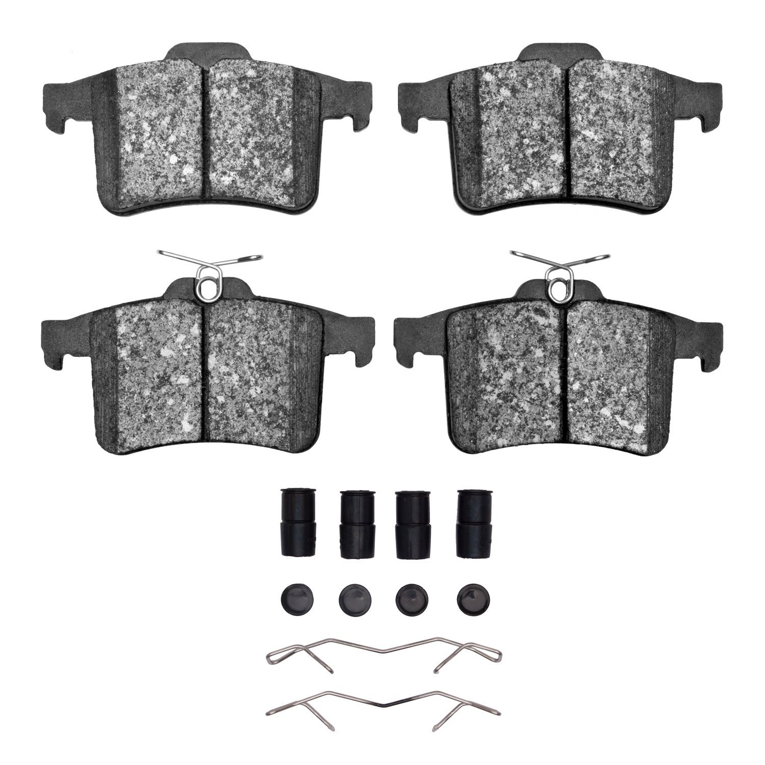 Semi-Metallic Brake Pads & Hardware Kit, 2010-2015 Jaguar, Position: Rear