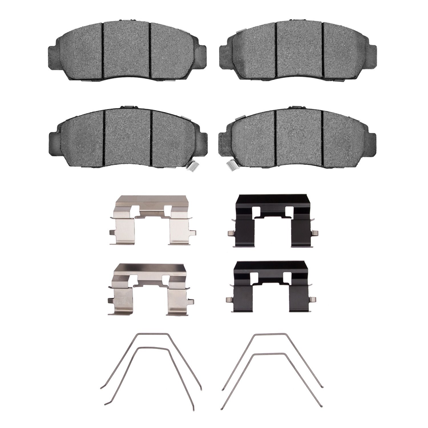 Semi-Metallic Brake Pads & Hardware Kit, 1999-2014 Acura/Honda, Position: Front