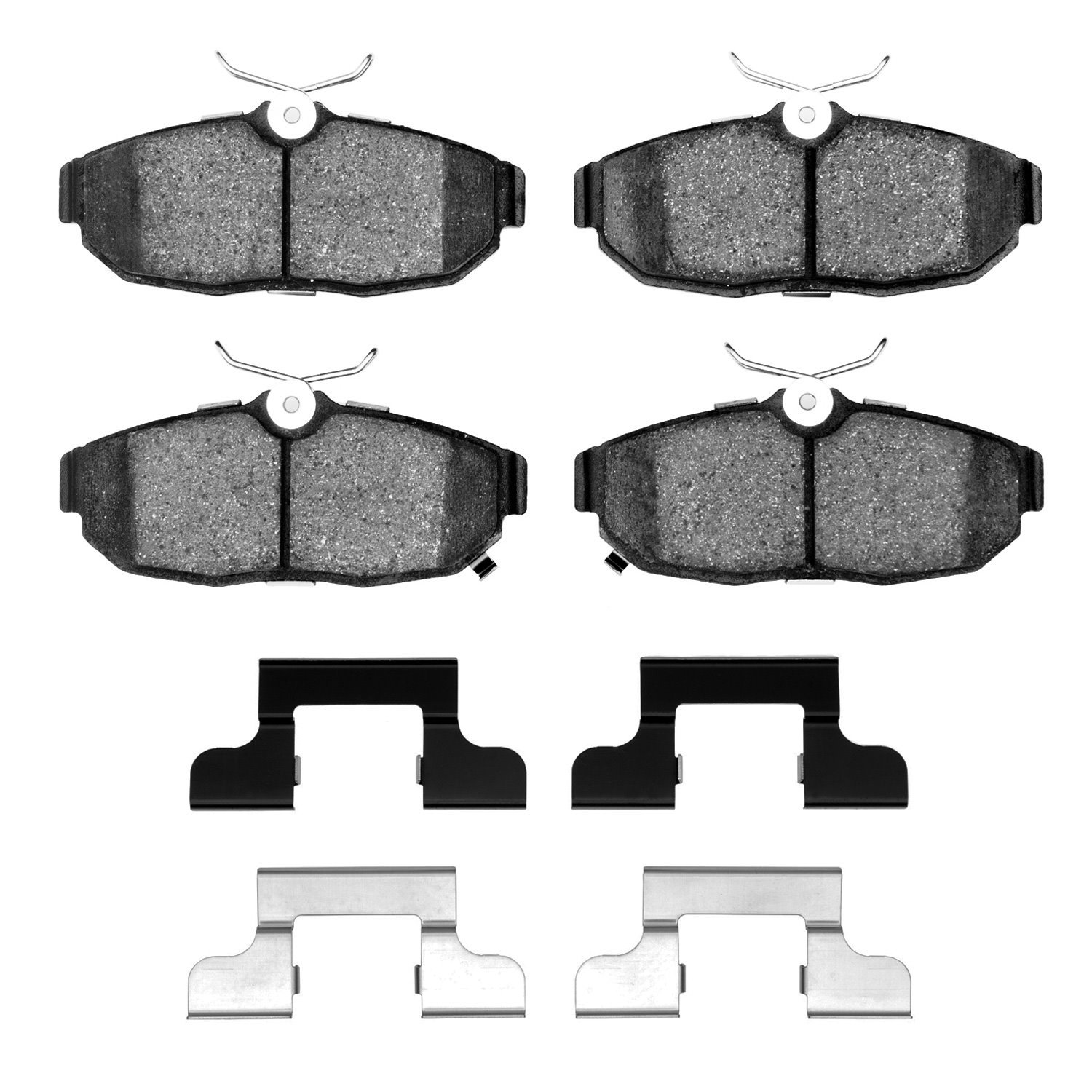 Semi-Metallic Brake Pads & Hardware Kit, 2012-2014 Ford/Lincoln/Mercury/Mazda, Position: Rear