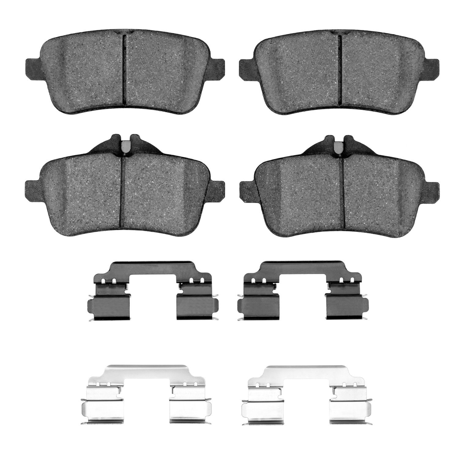 Semi-Metallic Brake Pads & Hardware Kit, 2012-2020 Mercedes-Benz, Position: Rear