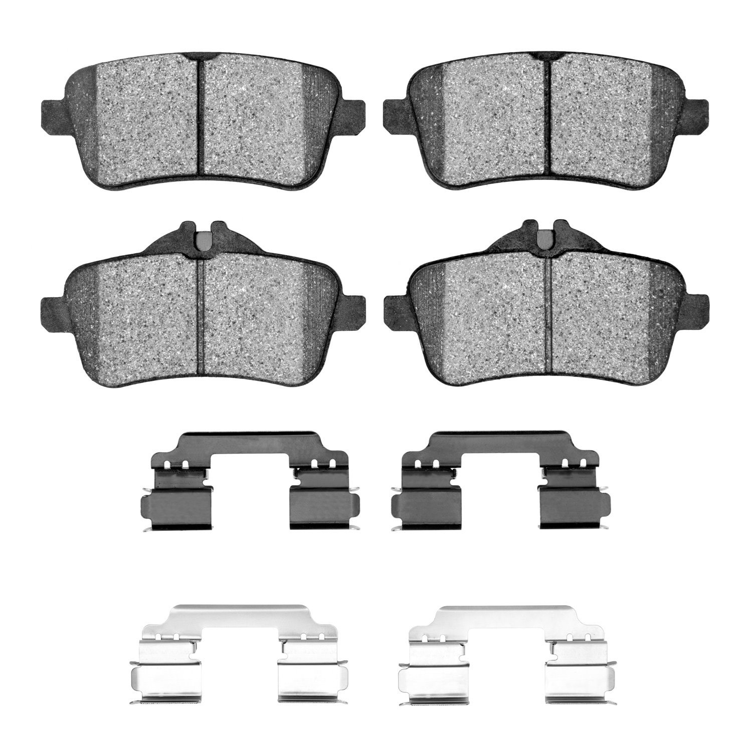 Semi-Metallic Brake Pads & Hardware Kit, 2012-2019 Mercedes-Benz, Position: Rear