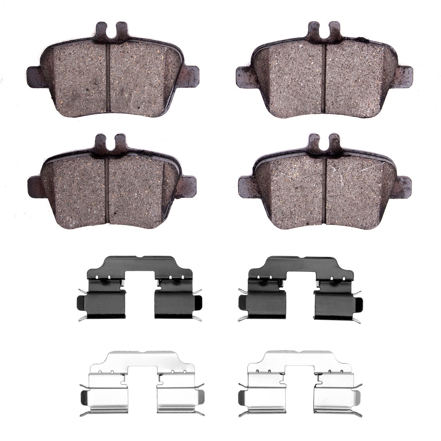 Semi-Metallic Brake Pads & Hardware Kit, 2014-2019 Mercedes-Benz, Position: Rear
