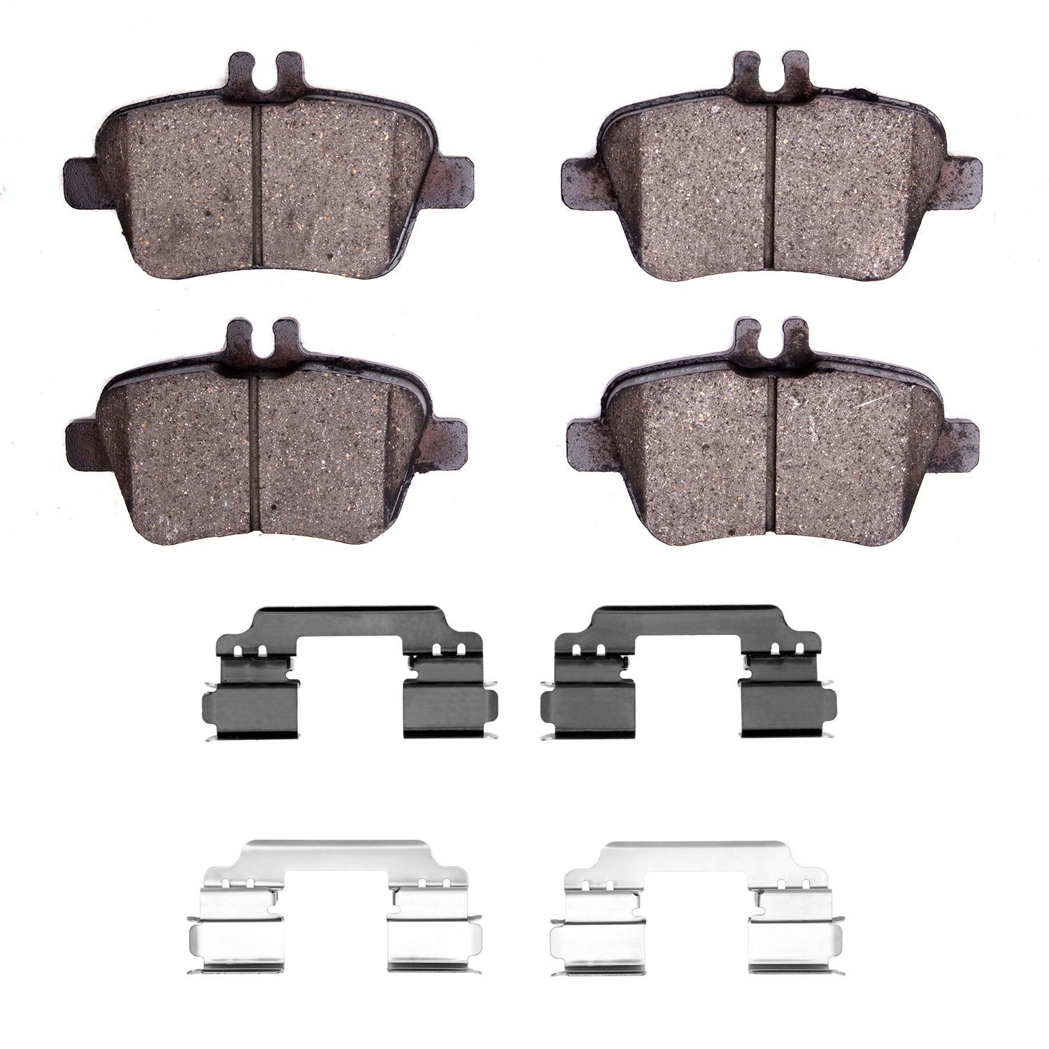 Semi-Metallic Brake Pads & Hardware Kit, 2014-2019 Mercedes-Benz, Position: Rear