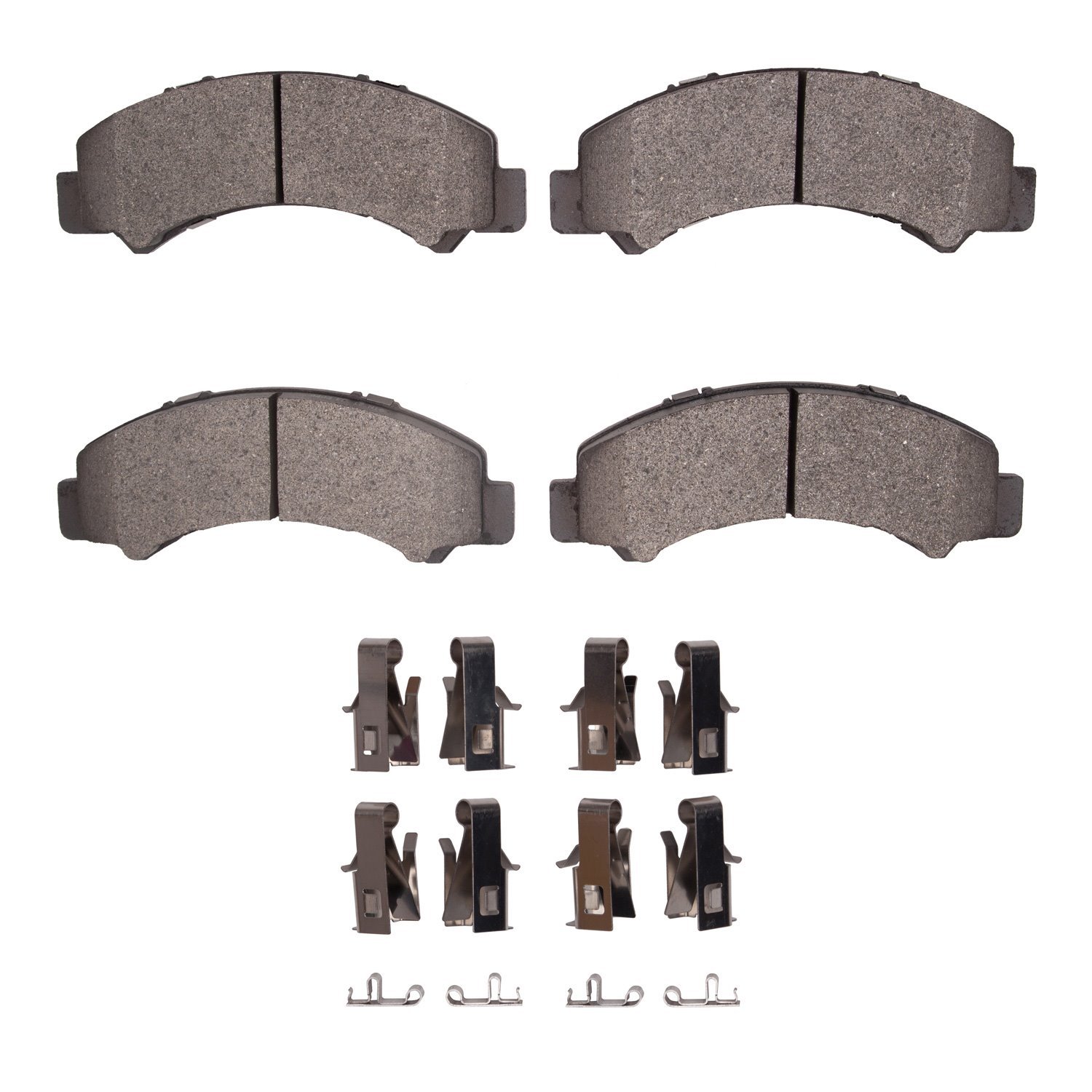 Semi-Metallic Brake Pads & Hardware Kit, 2006-2015 GM, Position: Front