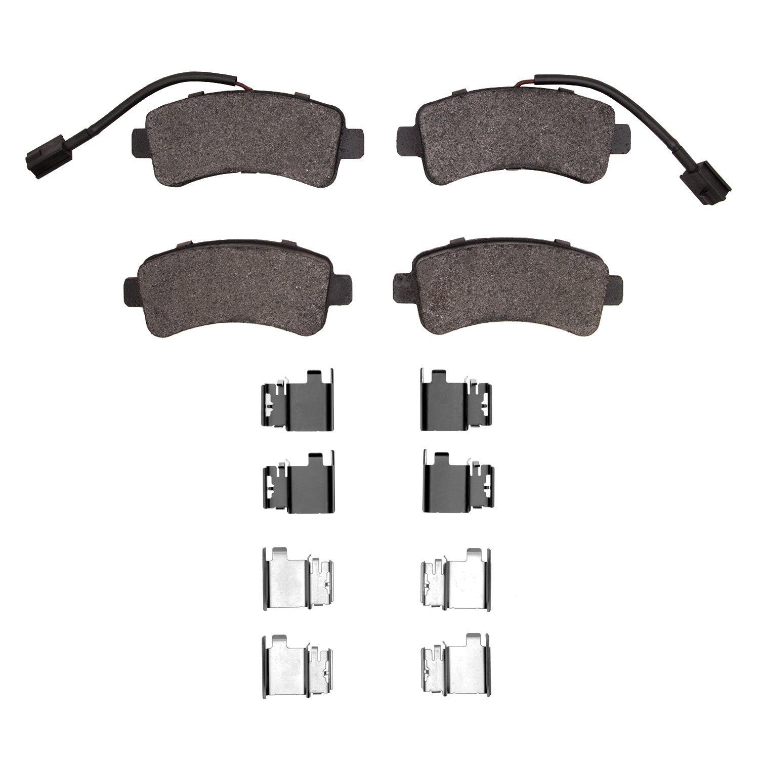 Semi-Metallic Brake Pads & Hardware Kit, 2014-2021 Mopar, Position: Rear