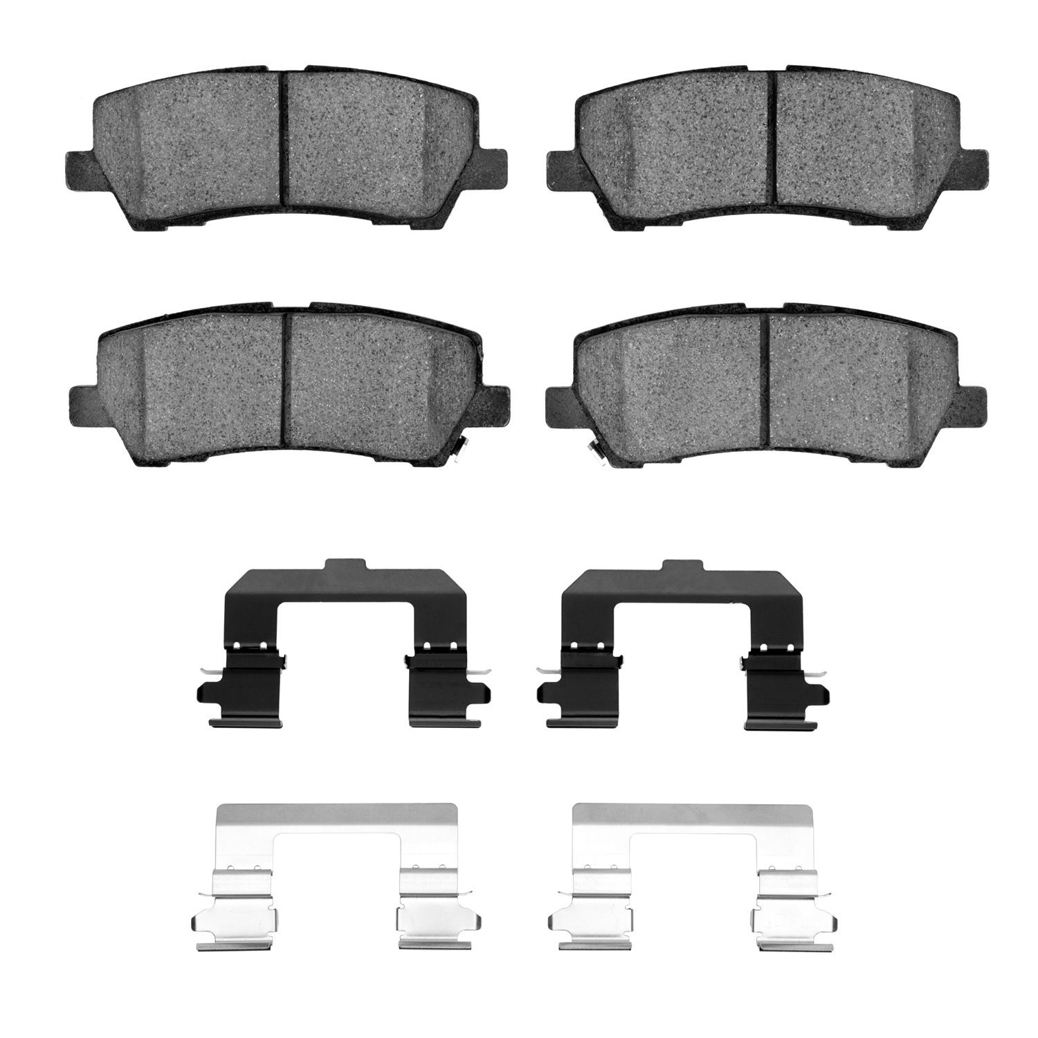 Semi-Metallic Brake Pads & Hardware Kit, Fits Select Ford/Lincoln/Mercury/Mazda, Position: Rear