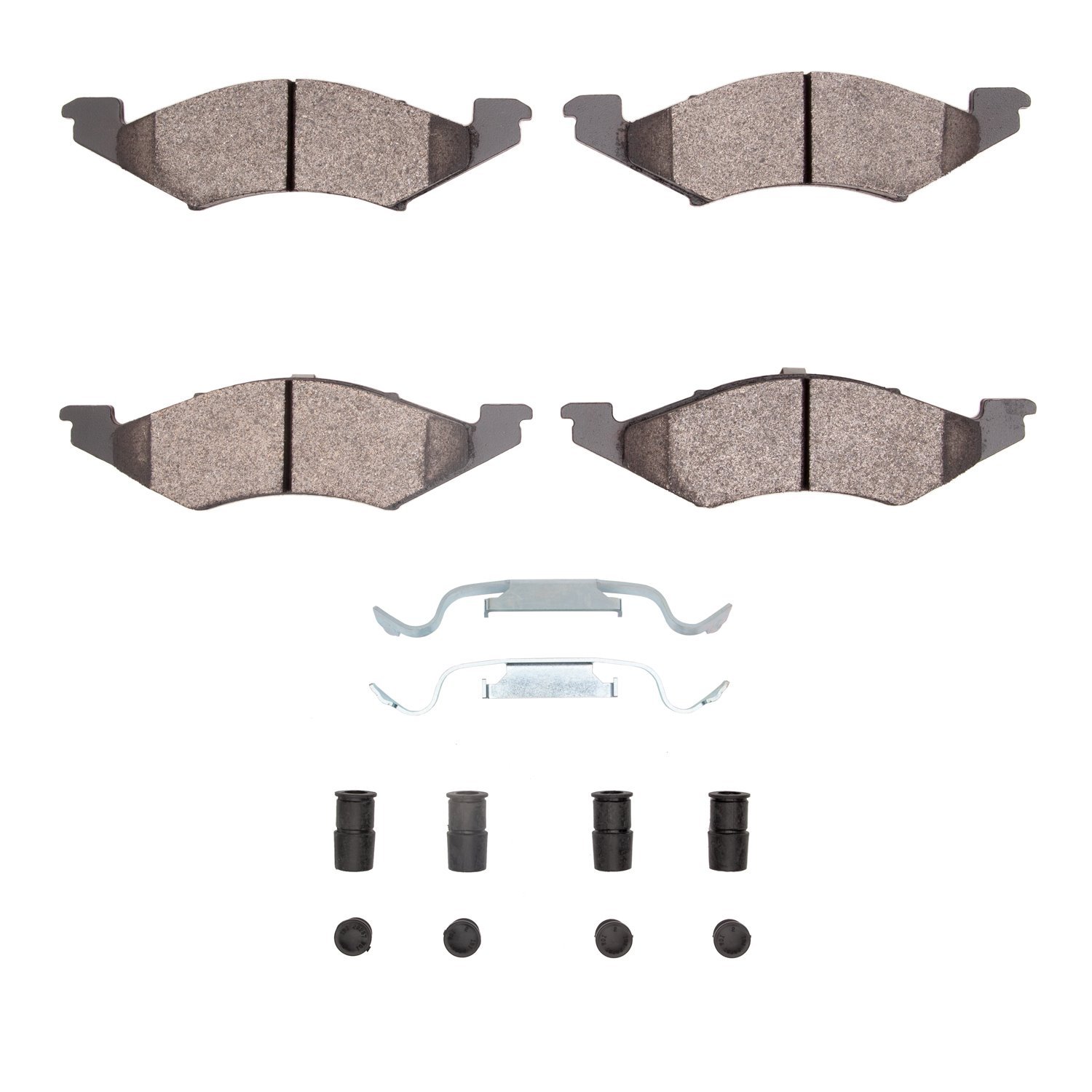 Optimum OE Brake Pads & Hardware Kit, 1981-1982 Ford/Lincoln/Mercury/Mazda, Position: Front