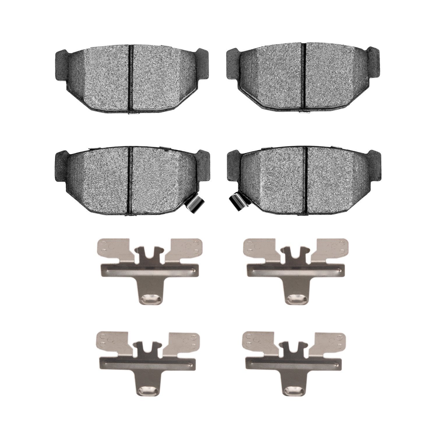 Optimum OE Brake Pads & Hardware Kit, 1985-1991 Subaru, Position: Rear