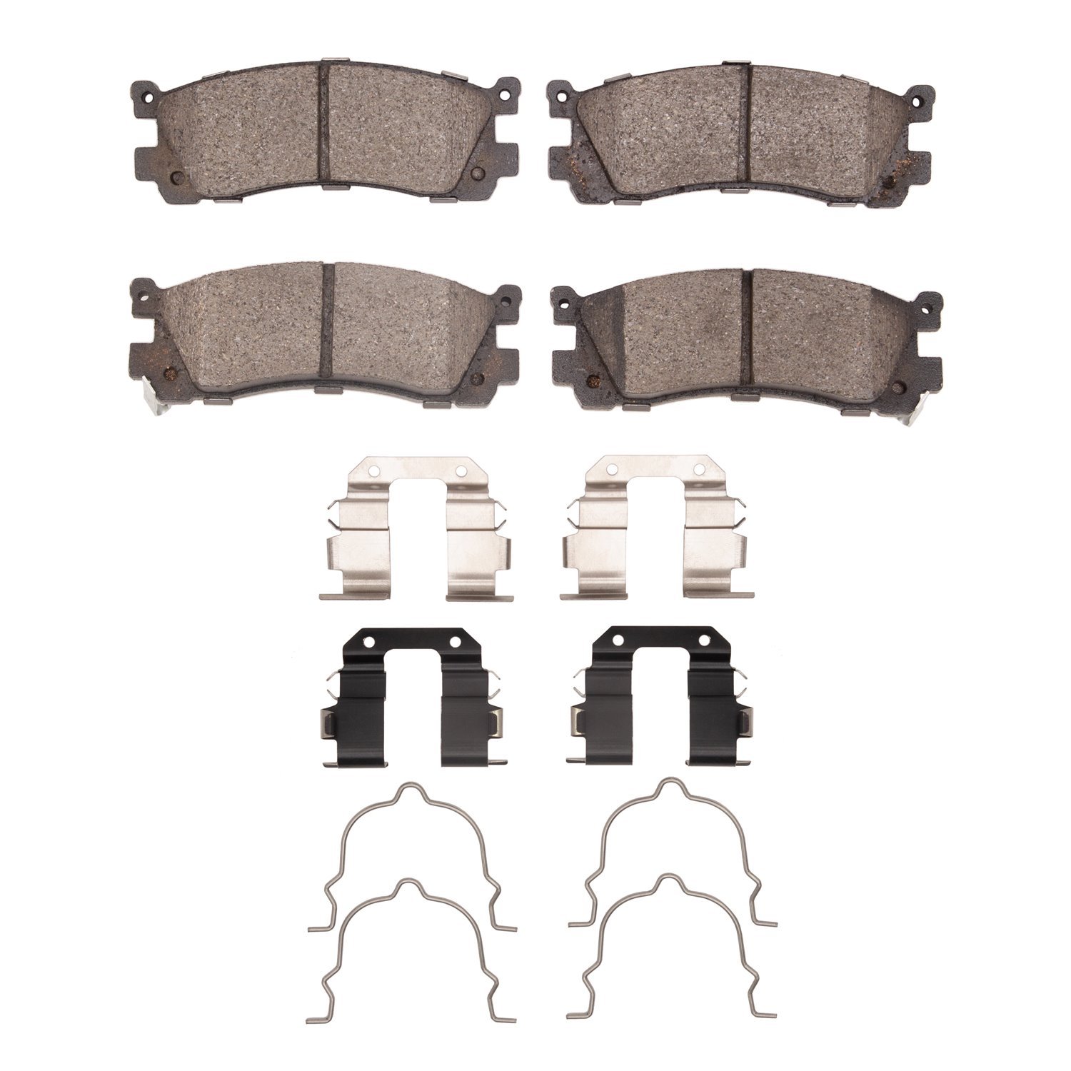 Optimum OE Brake Pads & Hardware Kit, 1995-2002 Ford/Lincoln/Mercury/Mazda, Position: Rear