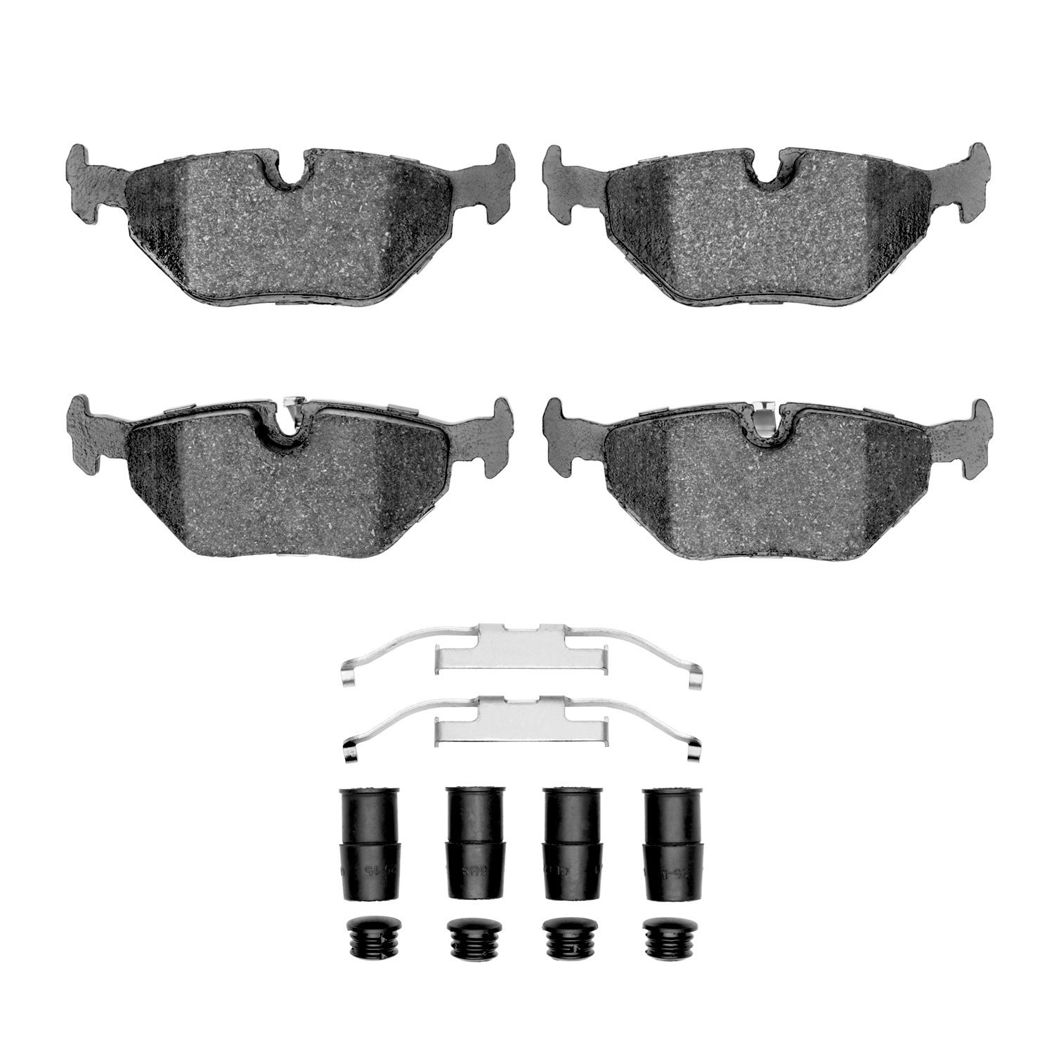 Optimum OE Brake Pads & Hardware Kit, 1996-2000 BMW, Position: Rear