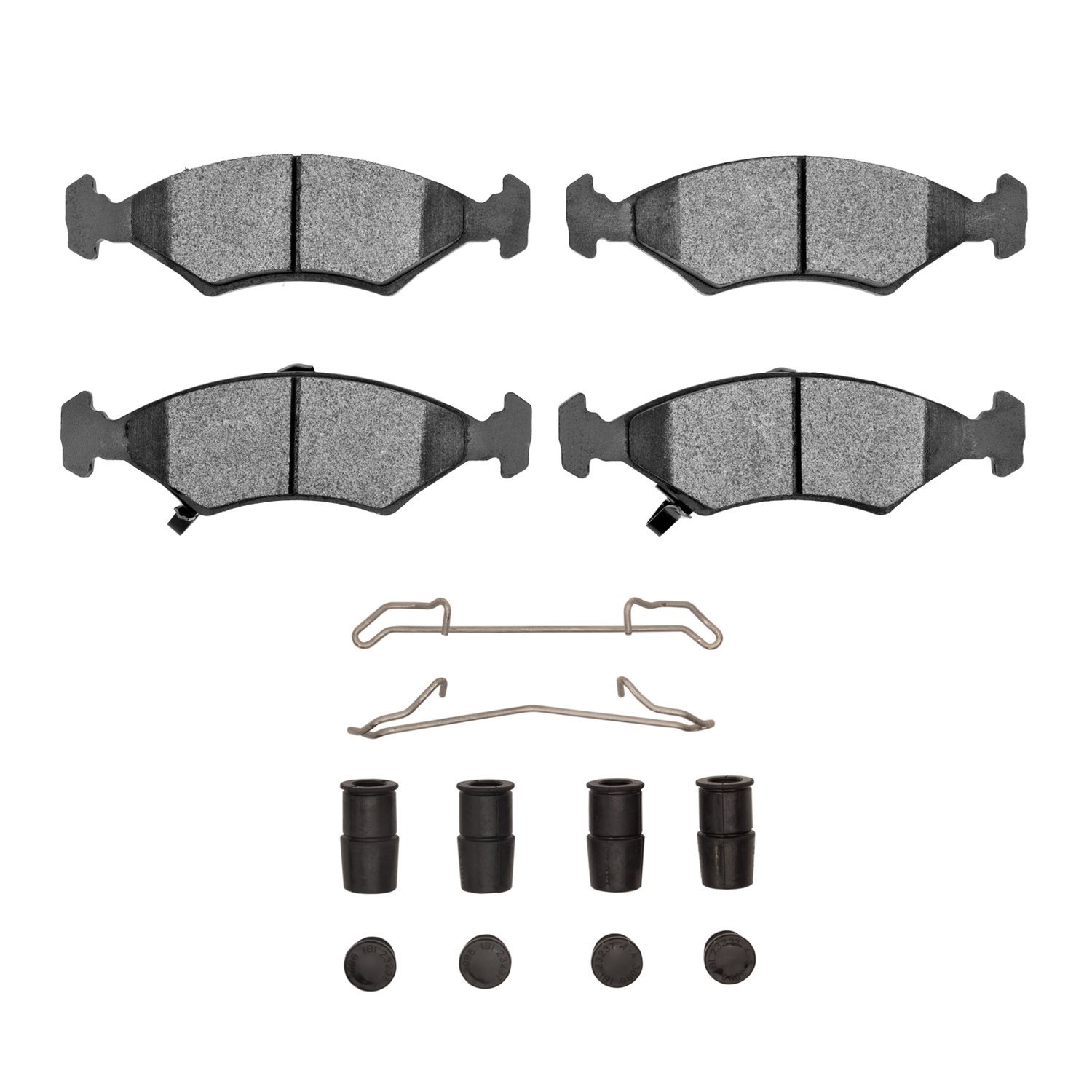 Optimum OE Brake Pads & Hardware Kit, 1994-2000 Kia/Hyundai/Genesis, Position: Front