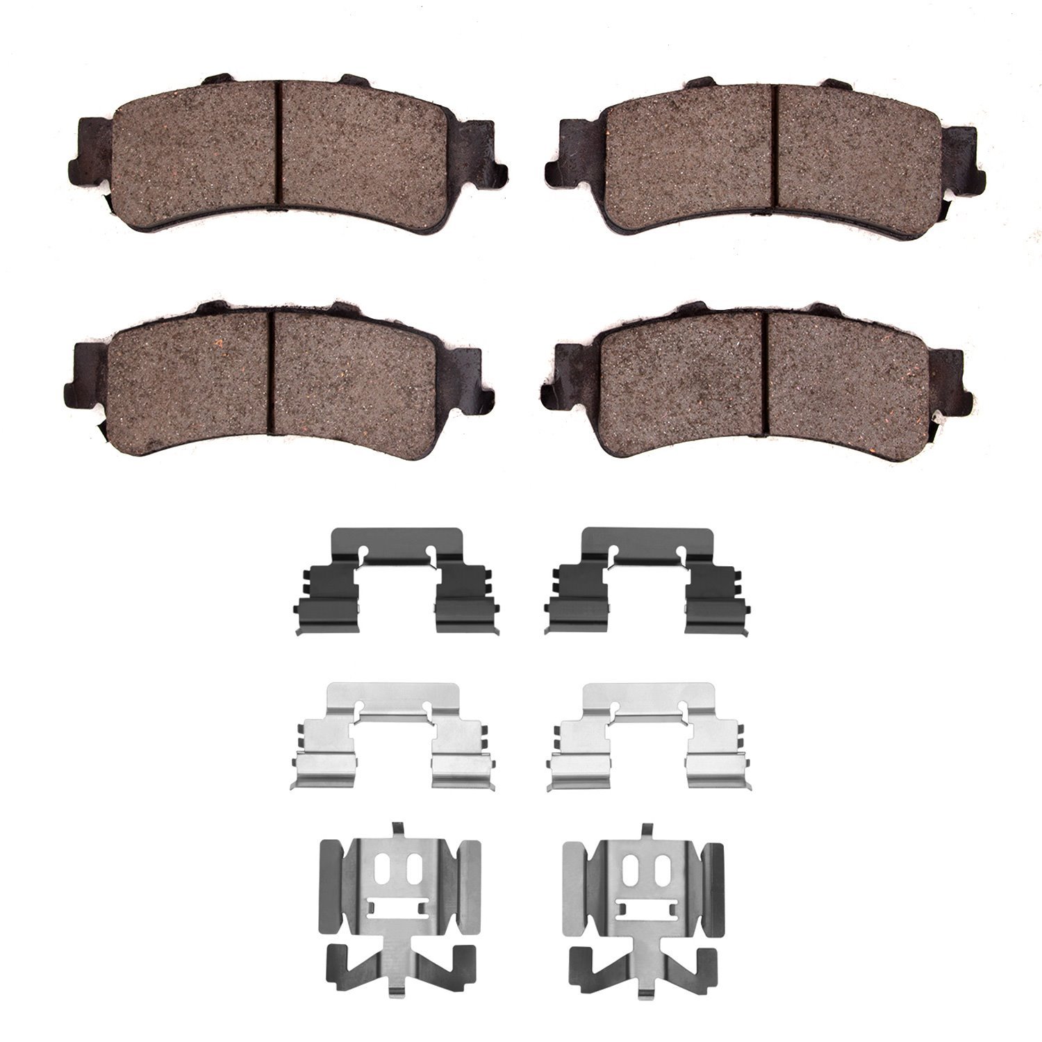 Optimum OE Brake Pads & Hardware Kit, 1999-2011 GM, Position: Rear