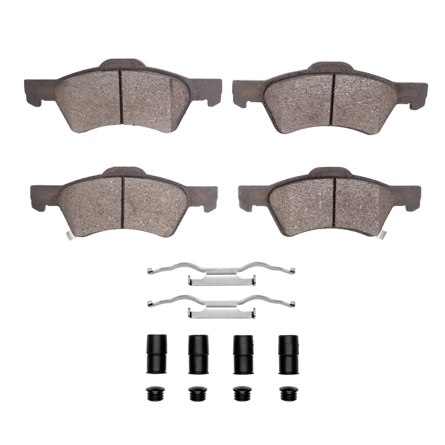 Optimum OE Brake Pads & Hardware Kit, 2001-2007 Mopar, Position: Front