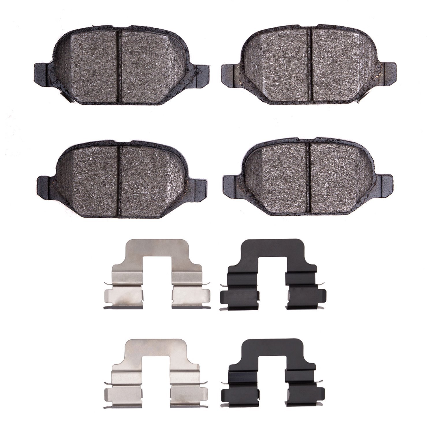 Optimum OE Brake Pads & Hardware Kit, 2009-2019 Mopar, Position: Rear