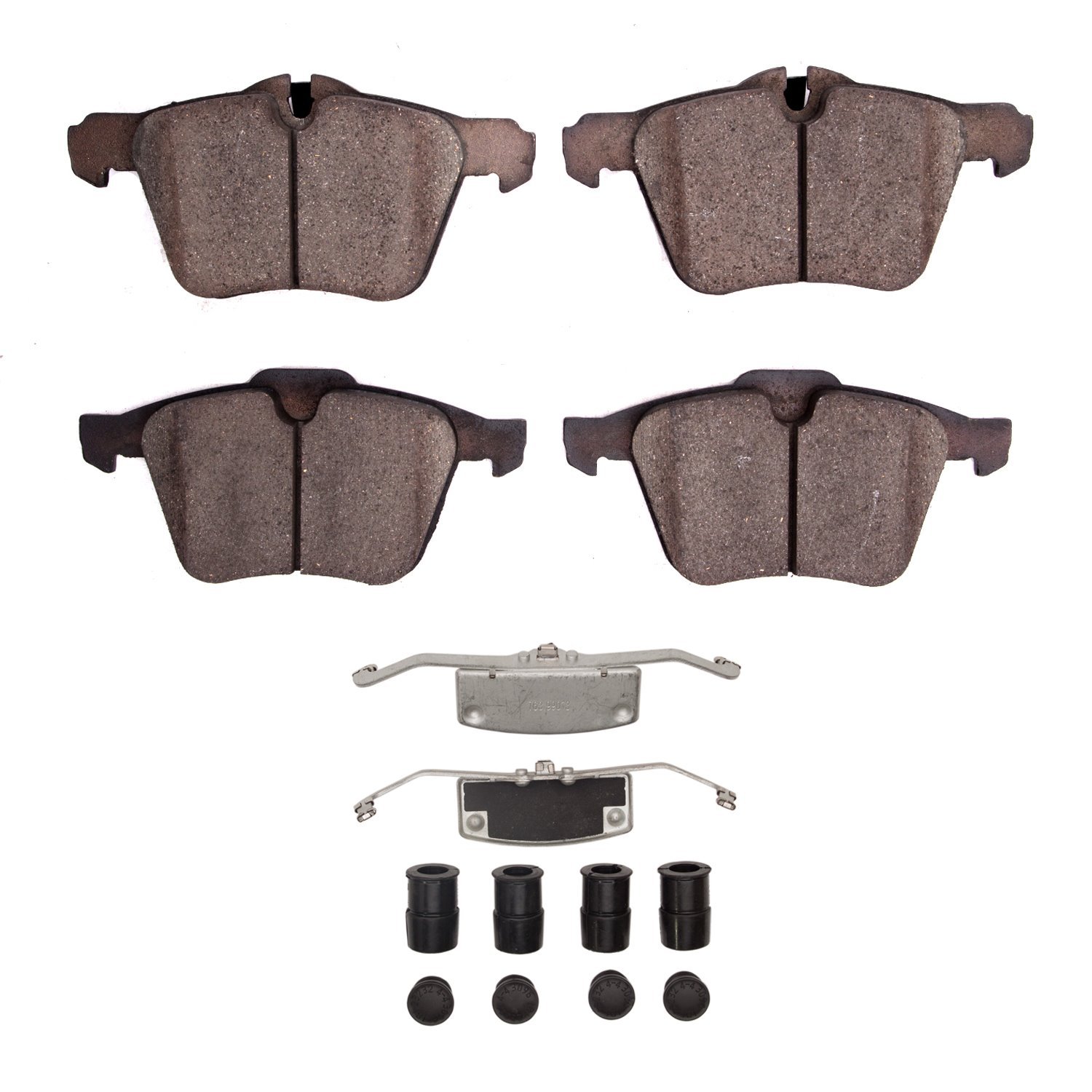 Optimum OE Brake Pads & Hardware Kit, 2014-2021 Jaguar, Position: Front
