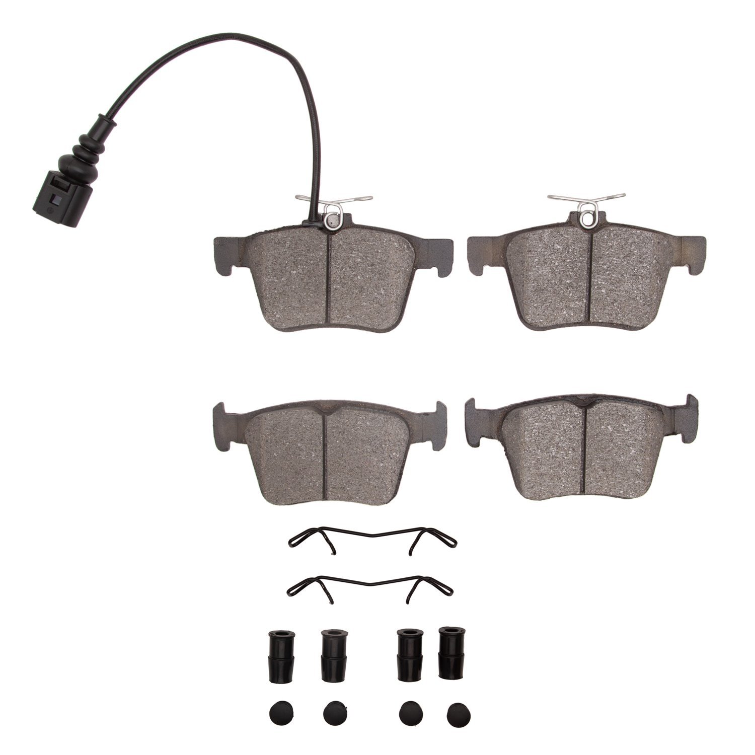 Optimum OE Brake Pads & Hardware Kit, Fits Select Audi/Porsche/Volkswagen, Position: Rear