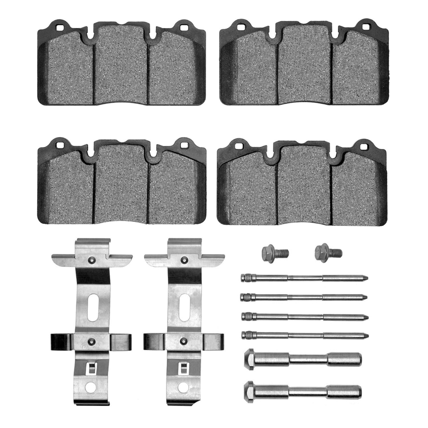 Optimum OE Brake Pads & Hardware Kit, 2014-2020 Jaguar, Position: Front