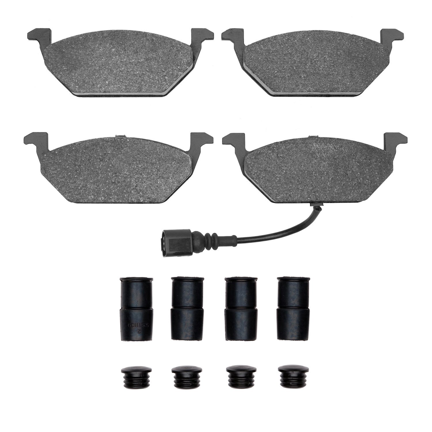 Optimum OE Brake Pads & Hardware Kit, 1998-1999 Audi/Porsche/Volkswagen, Position: Front