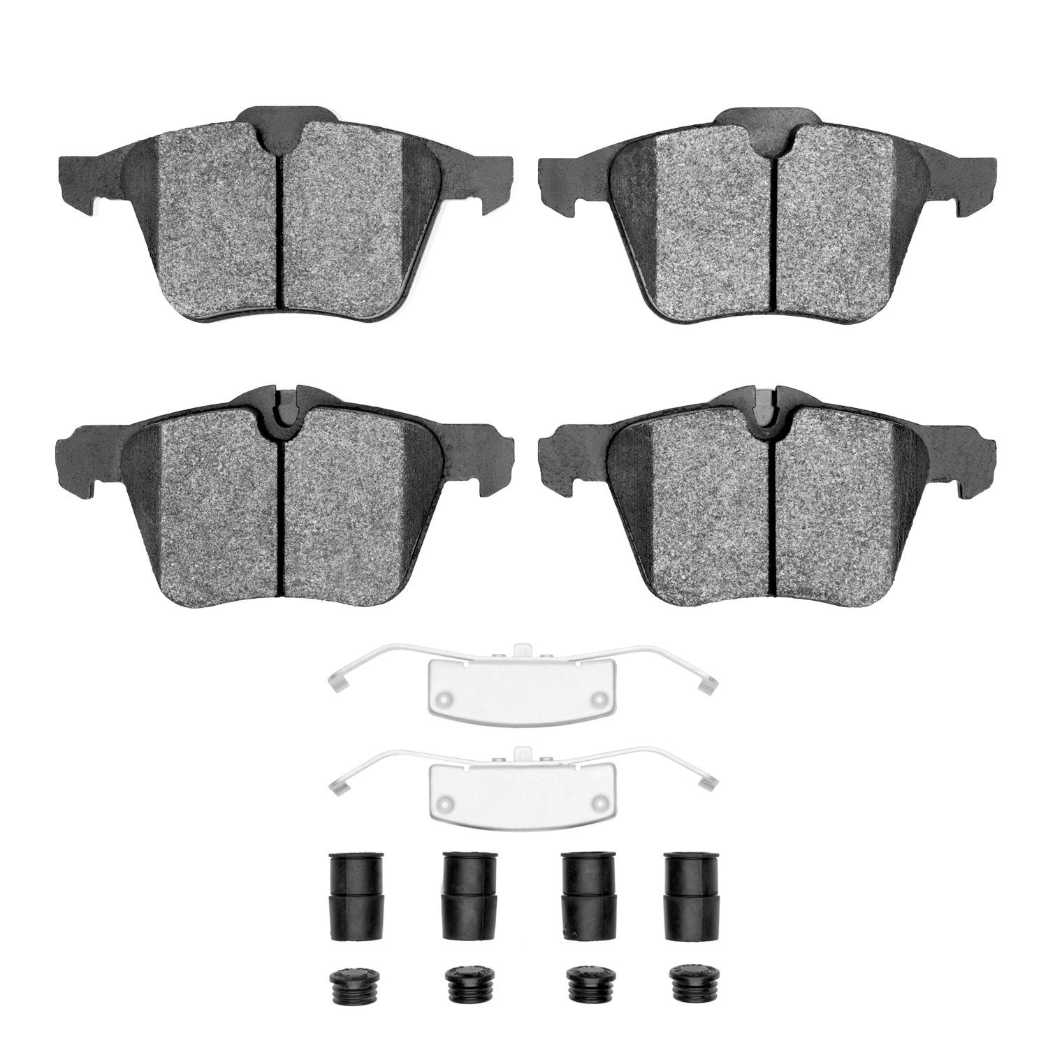 Optimum OE Brake Pads & Hardware Kit, 2010-2019 Jaguar, Position: Front