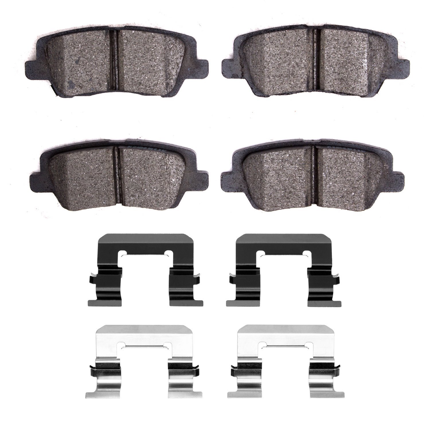 Optimum OE Brake Pads & Hardware Kit, 2013-2019 GM, Position: Rear