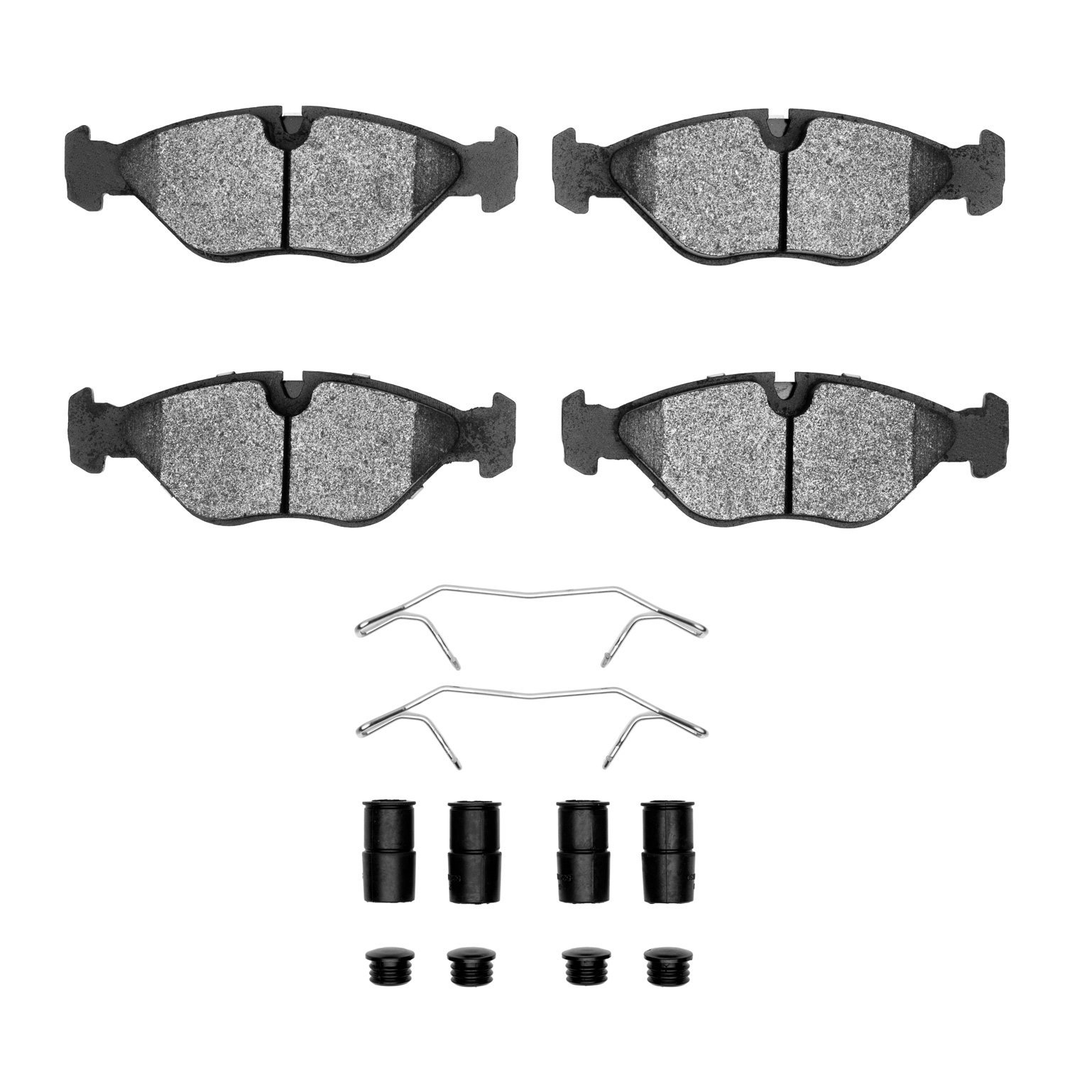 Euro Ceramic Brake Pads & Hardware Kit, 1988-1998 GM, Position: Front