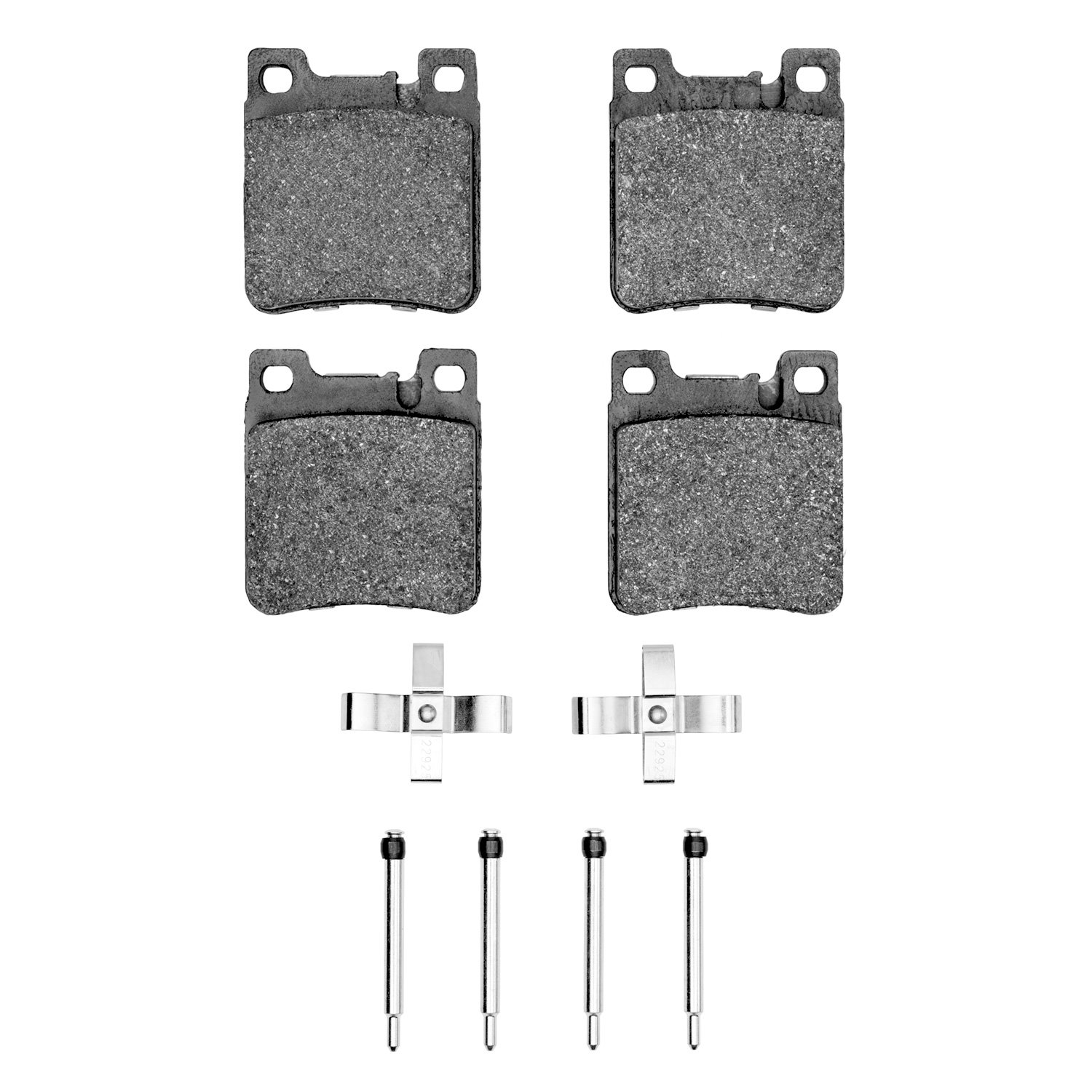 Euro Ceramic Brake Pads & Hardware Kit, 1994-2000 Mercedes-Benz, Position: Rear