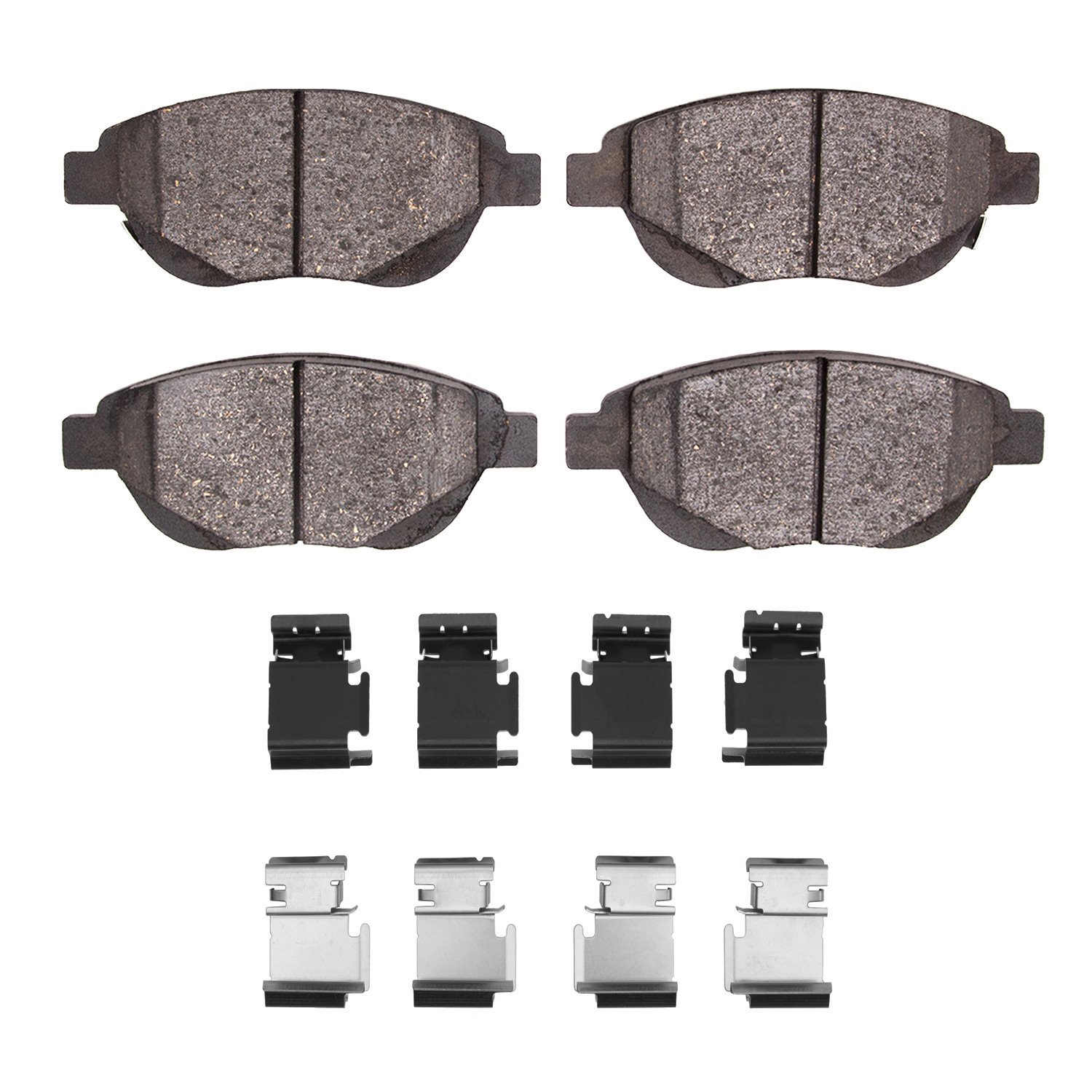 Euro Ceramic Brake Pads & Hardware Kit, 2012-2019 Mopar, Position: Front