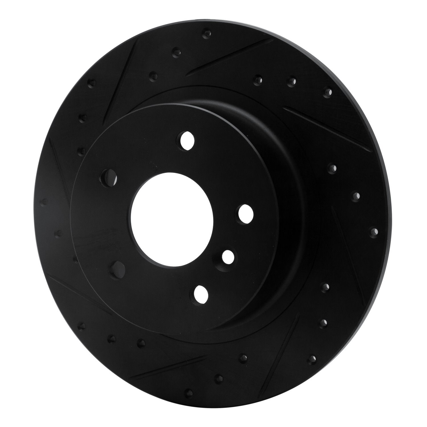 E-Line Drilled & Slotted Black Brake Rotor, 1994-2004 Land Rover, Position: Rear Left