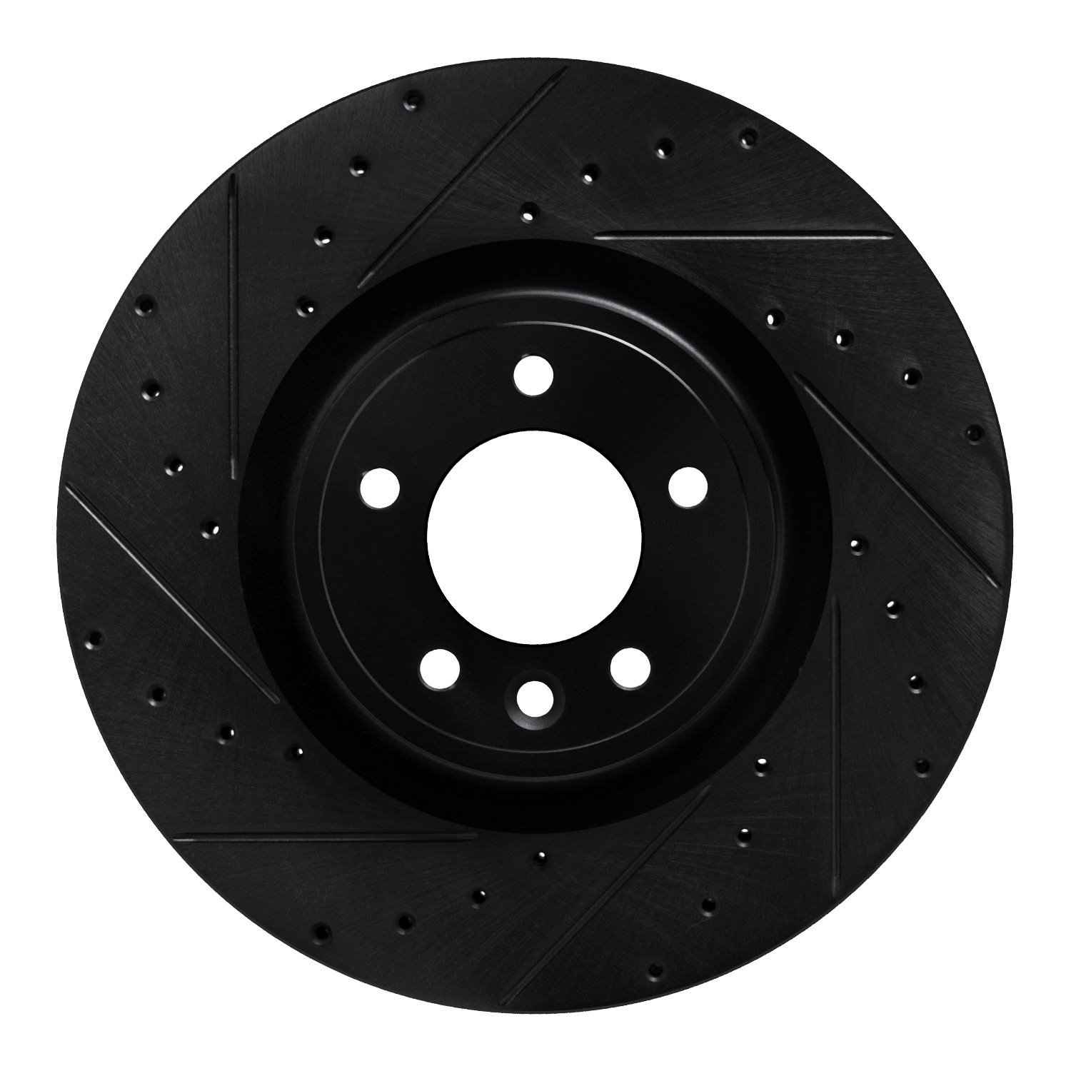 E-Line Drilled & Slotted Black Brake Rotor, 2018-2021 Land Rover, Position: Front Left