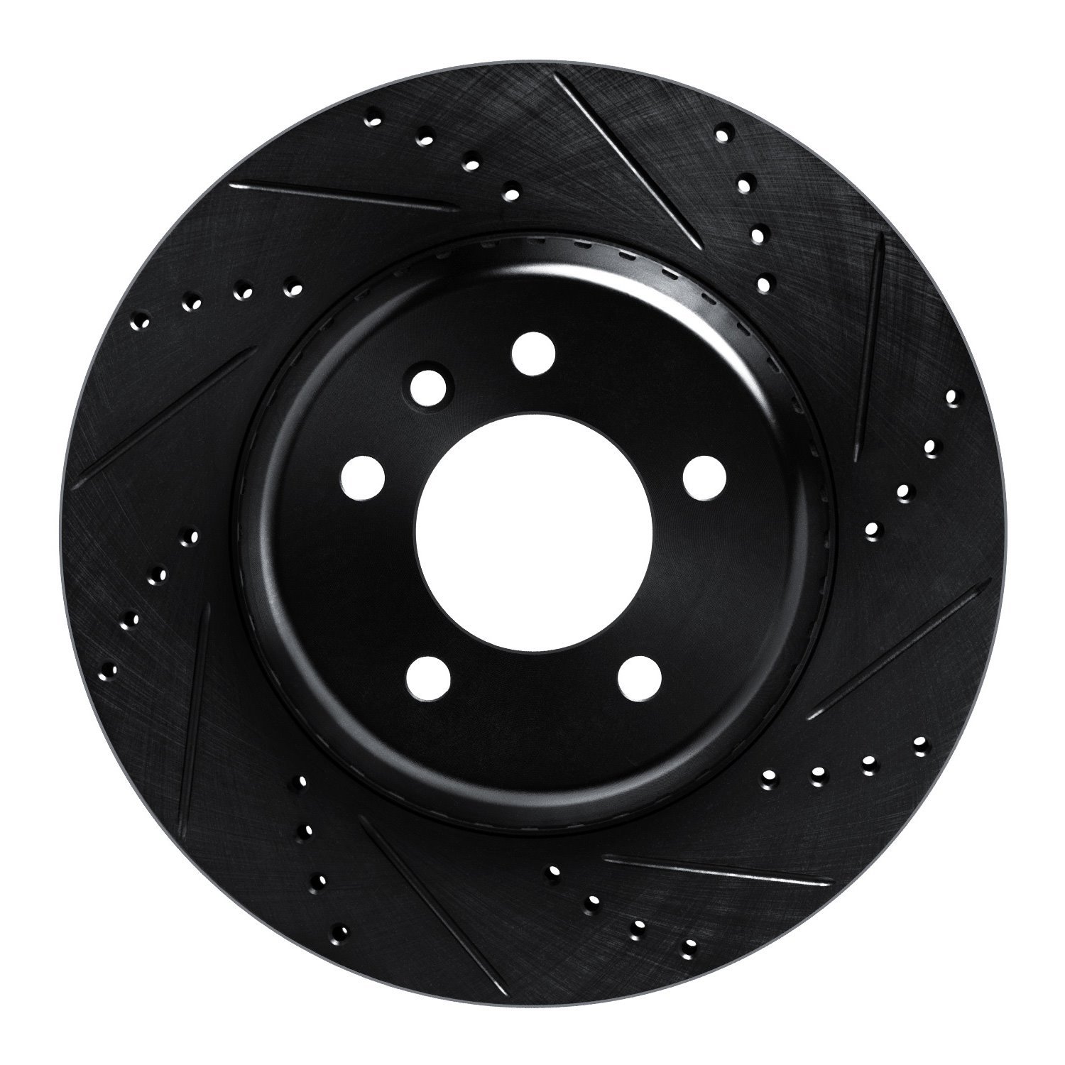 E-Line Drilled & Slotted Black Brake Rotor, Fits Select Land Rover, Position: Rear Right