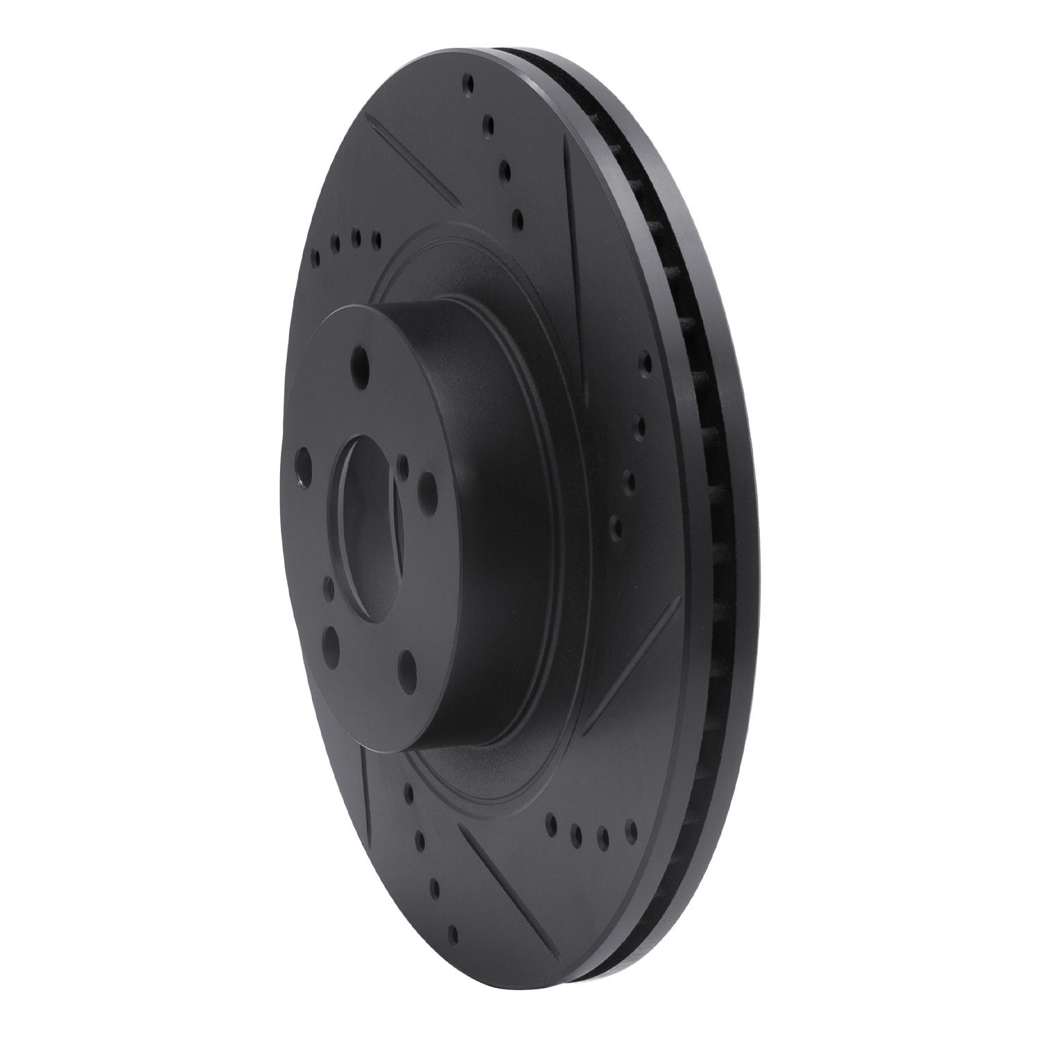 E-Line Drilled & Slotted Black Brake Rotor, Fits Select Fits Multiple Makes/Models, Position: Front Right