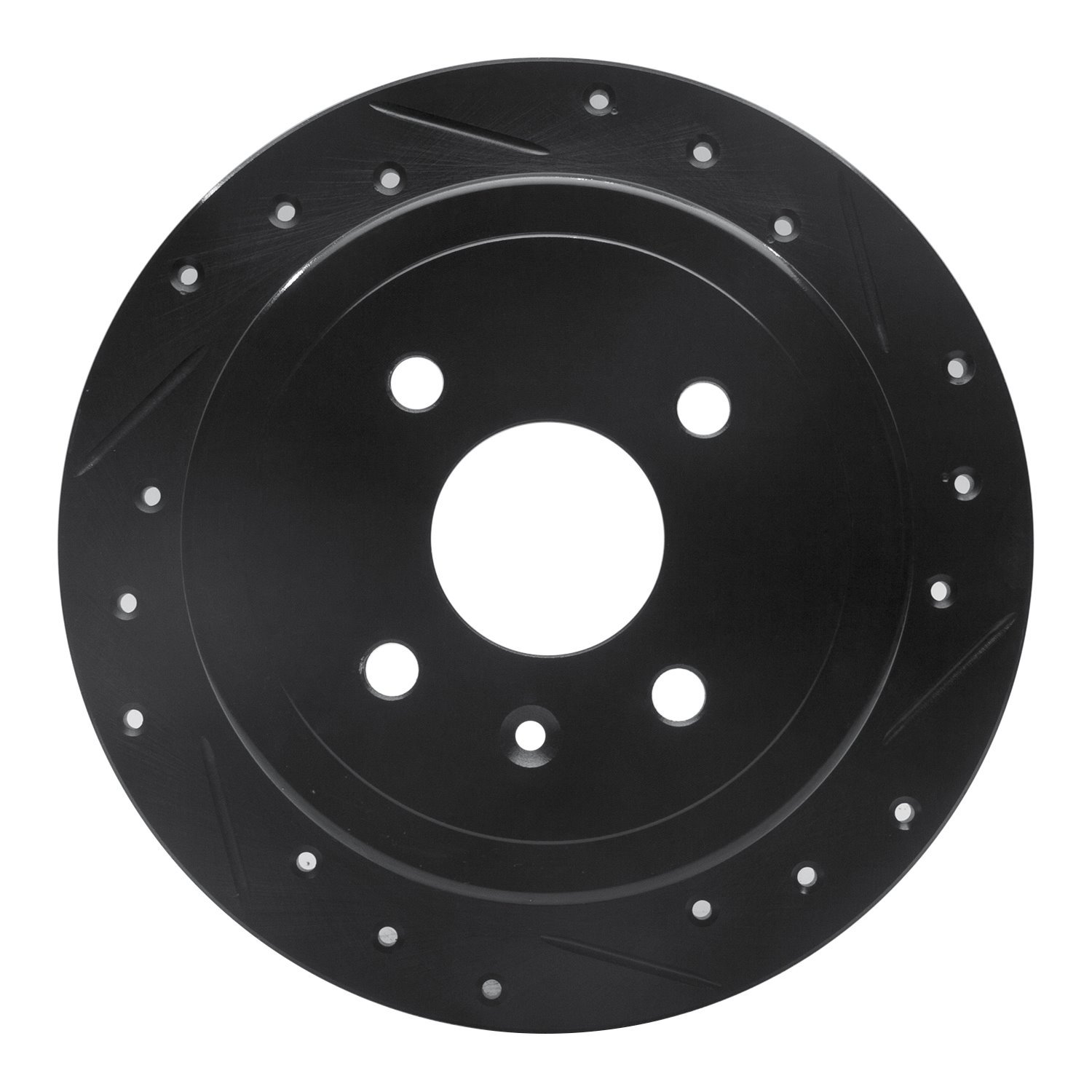 E-Line Drilled & Slotted Black Brake Rotor, 1999-2002 GM, Position: Rear Right