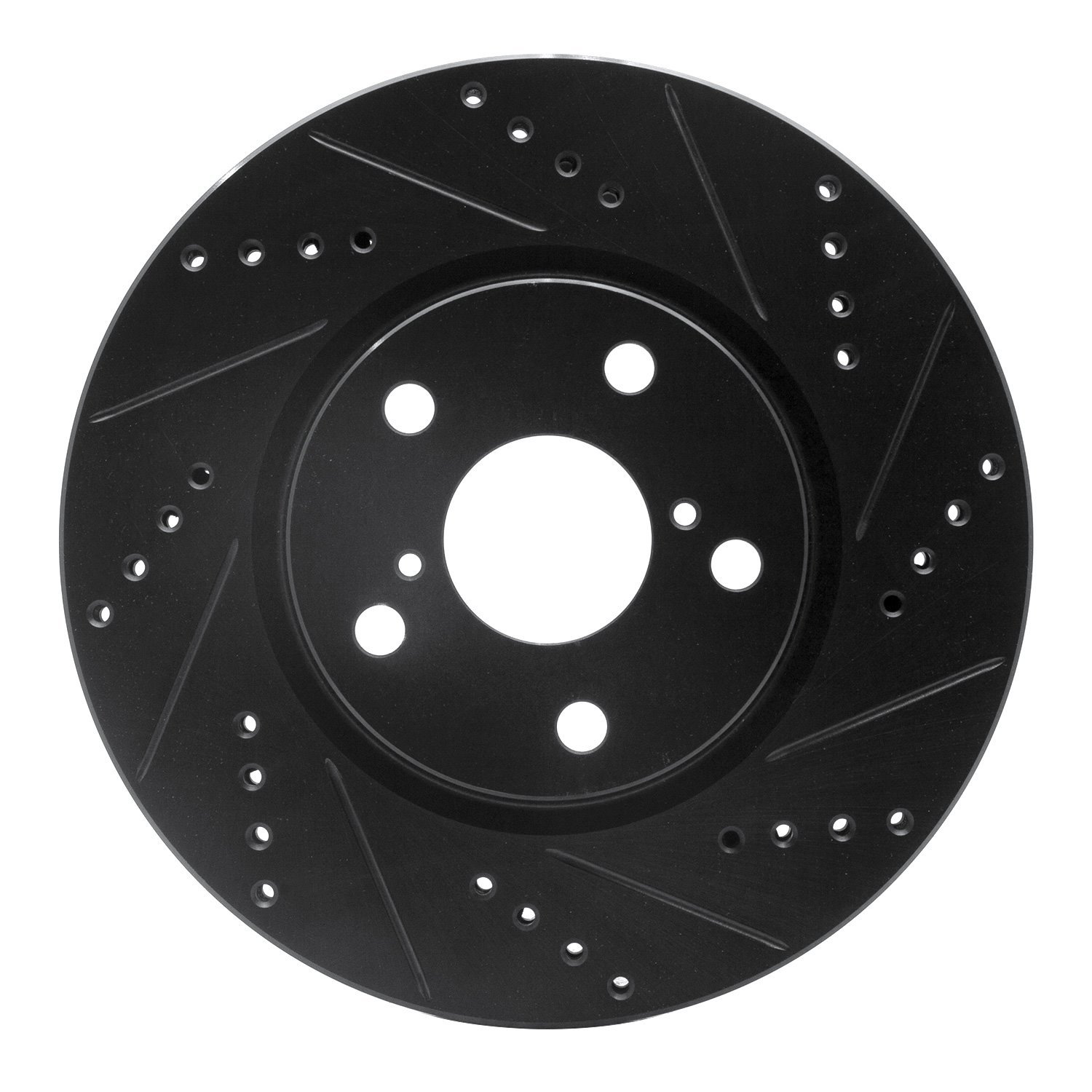 E-Line Drilled & Slotted Black Brake Rotor, Fits Select Fits Multiple Makes/Models, Position: Left Front