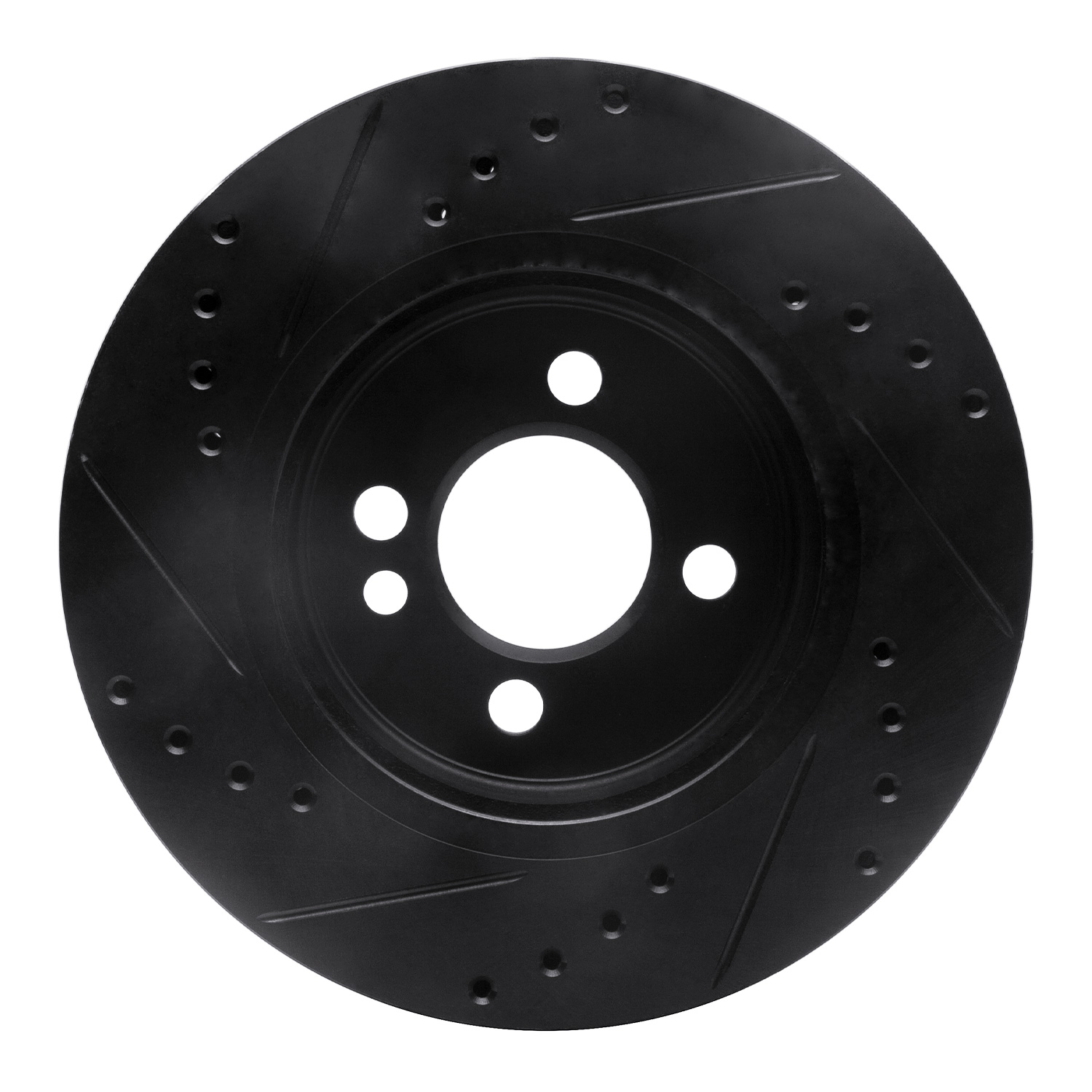 E-Line Drilled & Slotted Black Brake Rotor, 2002-2008 Mini, Position: Front Right