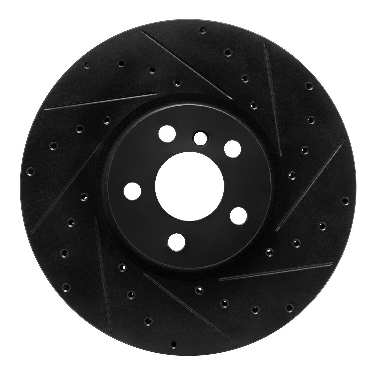 E-Line Drilled & Slotted Black Brake Rotor, Fits Select Mini, Position: Front Right